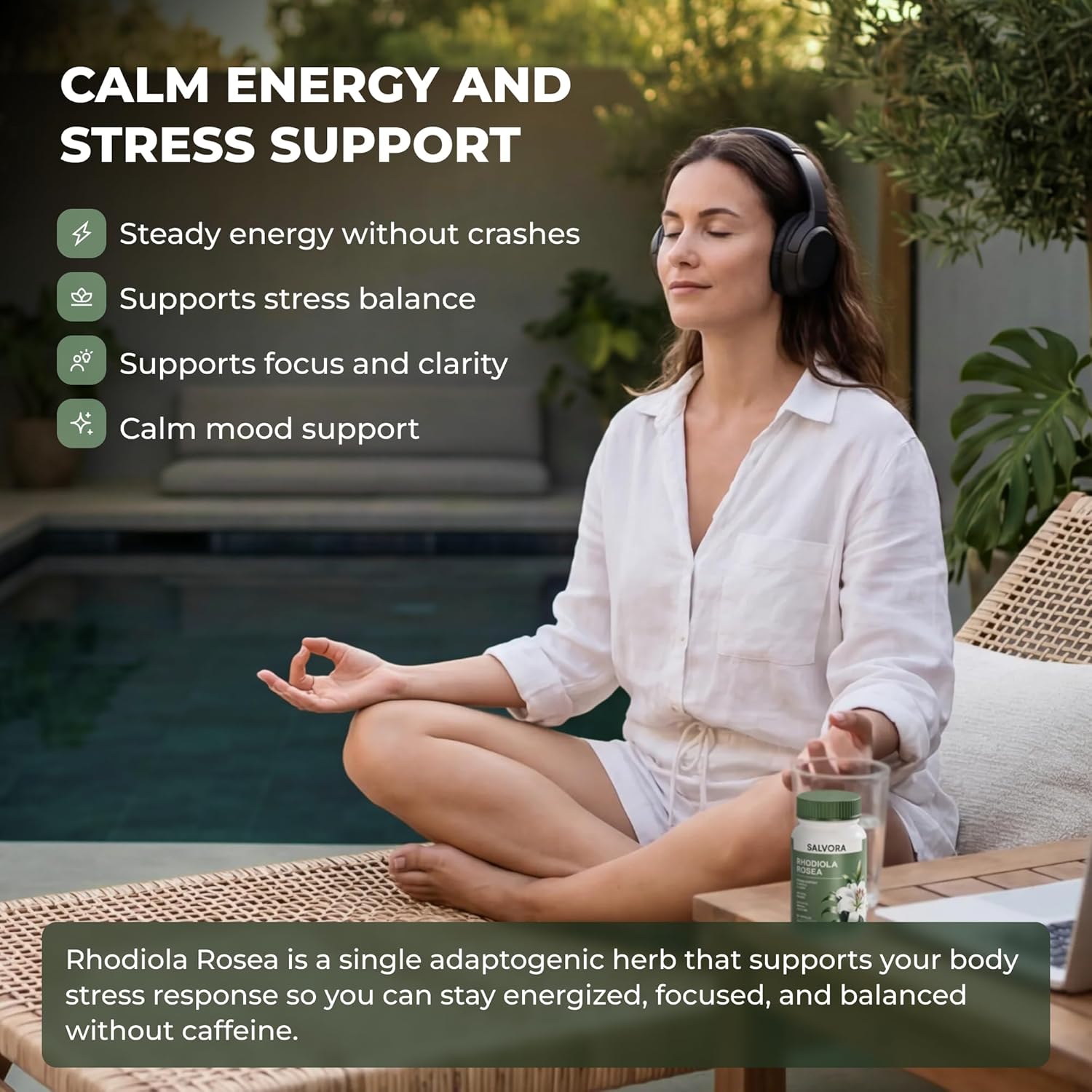 Rhodiola Rosea Supplement – Golden Root Adaptogen Capsules - Rhodiola Rosea Extract Powder Alternative with Salidroside for Stress Support - Energy, Focus & Performance - Image 2