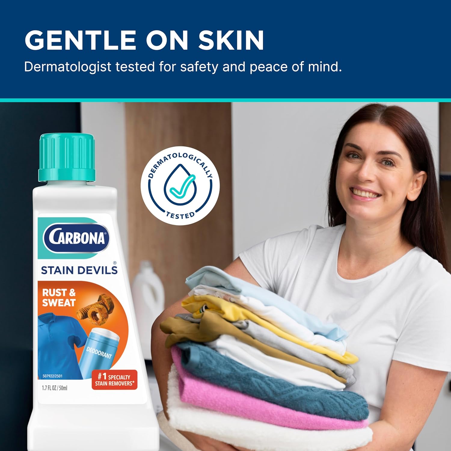 Carbona Stain Devils® #9 | Rust & Perspiration | Professional Strength Laundry Stain Remover | Multi-Fabric Cleaner | Safe On Skin & Washable Fabrics | 1.7 Fl Oz, 1 Pack - Image 6