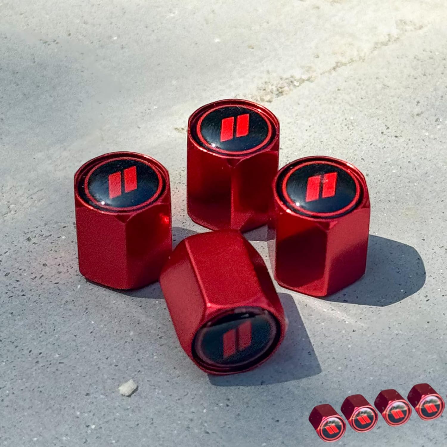 TACTILIAN Red Tire Valve Stem Caps for Dodge Tire Valve 4 Pack | Leakproof Aluminum Tire Valve Caps with Rubber O-Ring Compatible with Dodge Valve Stem Caps for Challenger, Charger, Ram, Durango - Image 4