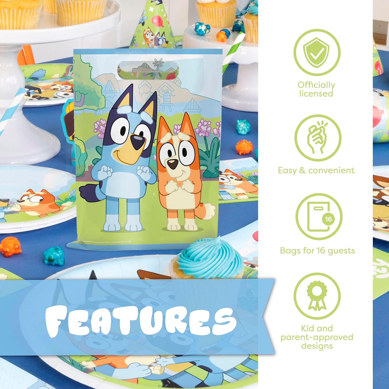 Unique Bluey Goodie Bags for Party Favors | 16 Pack | Bluey Birthday Decorations and Party Supplies - Image 3
