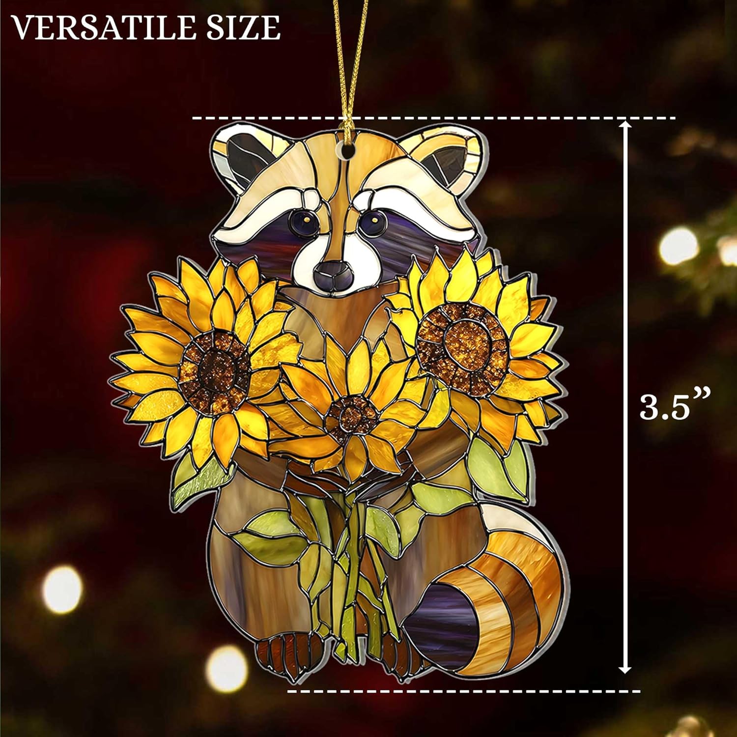 2D Flat Christmas Raccoon Acrylic Ornament, Raccoon Ornaments, Raccoon Christmas Ornaments, Raccoon Christmas Ornaments, Racoon Ornaments for Christmas Tree, Raccoon Ornament, Exchange Gift - Image 5
