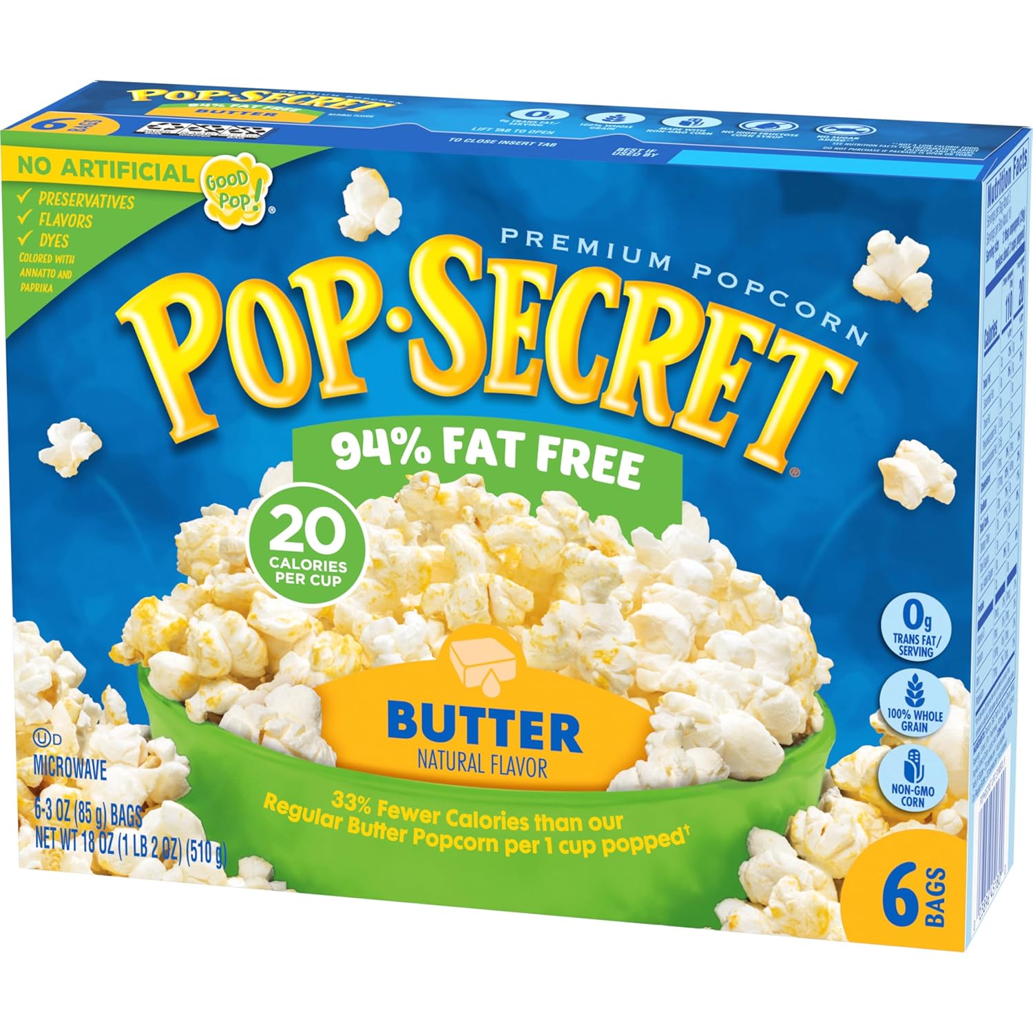 Pop Secret 94% Fat Free Butter Popcorn, 6 Count Boxes (Pack of 6) - Image 10