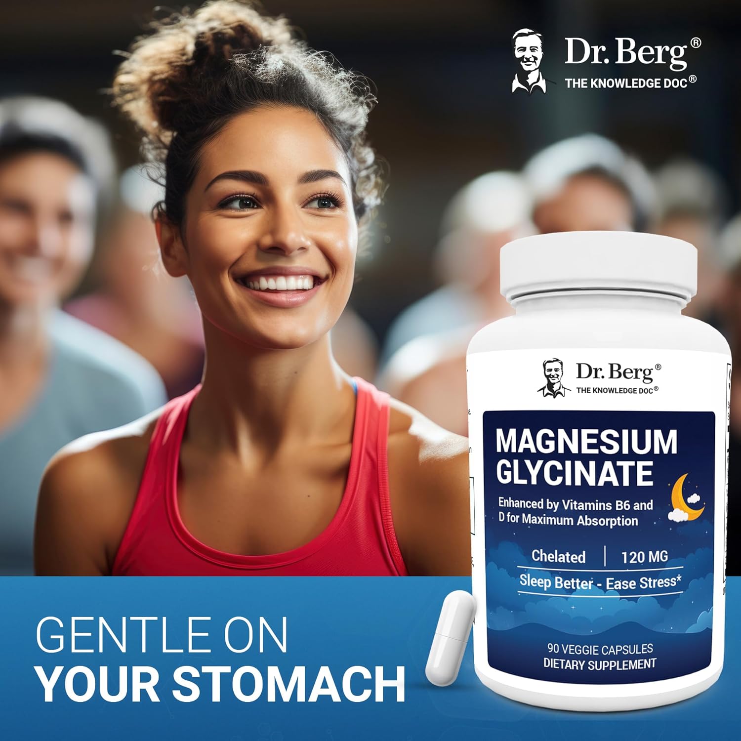 Dr. Berg Magnesium Glycinate 90ct – 4-in-1 Chelated for Muscle, Nerve, Sleep & Stress Support*– w/ D3, B6 & Zinc – 4X Lab-Tested – No Fillers – Formulated in USA, GMP-Certified - Image 3