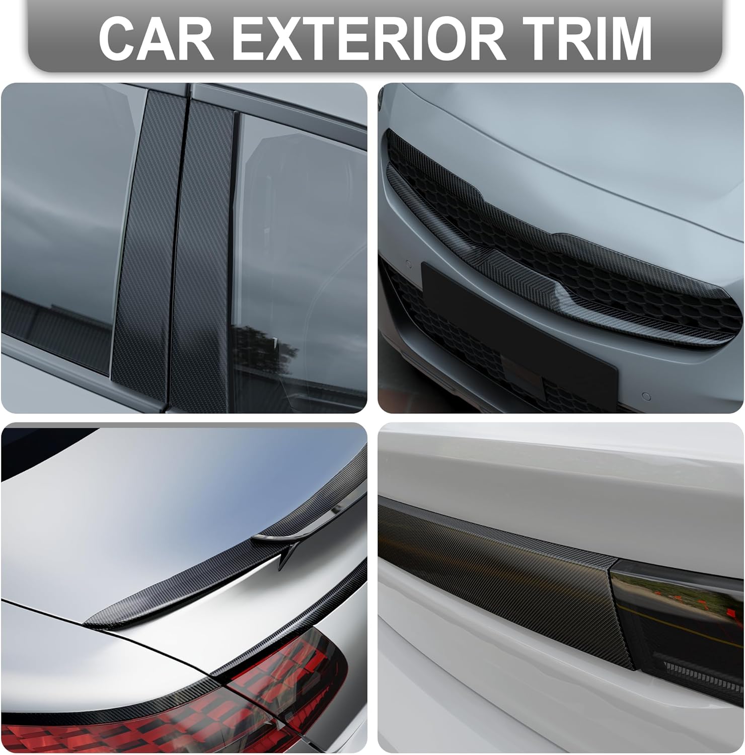 Arespark Gloss Black 6D Carbon Fiber Vinyl Tape for Chrome Delete Door Sill Protector Window Trim Blackout Vinyl Wrap, Automotive Anti-Scratch Detail Protection Film Contain Tool Kit (3in x 30ft) - Image 4
