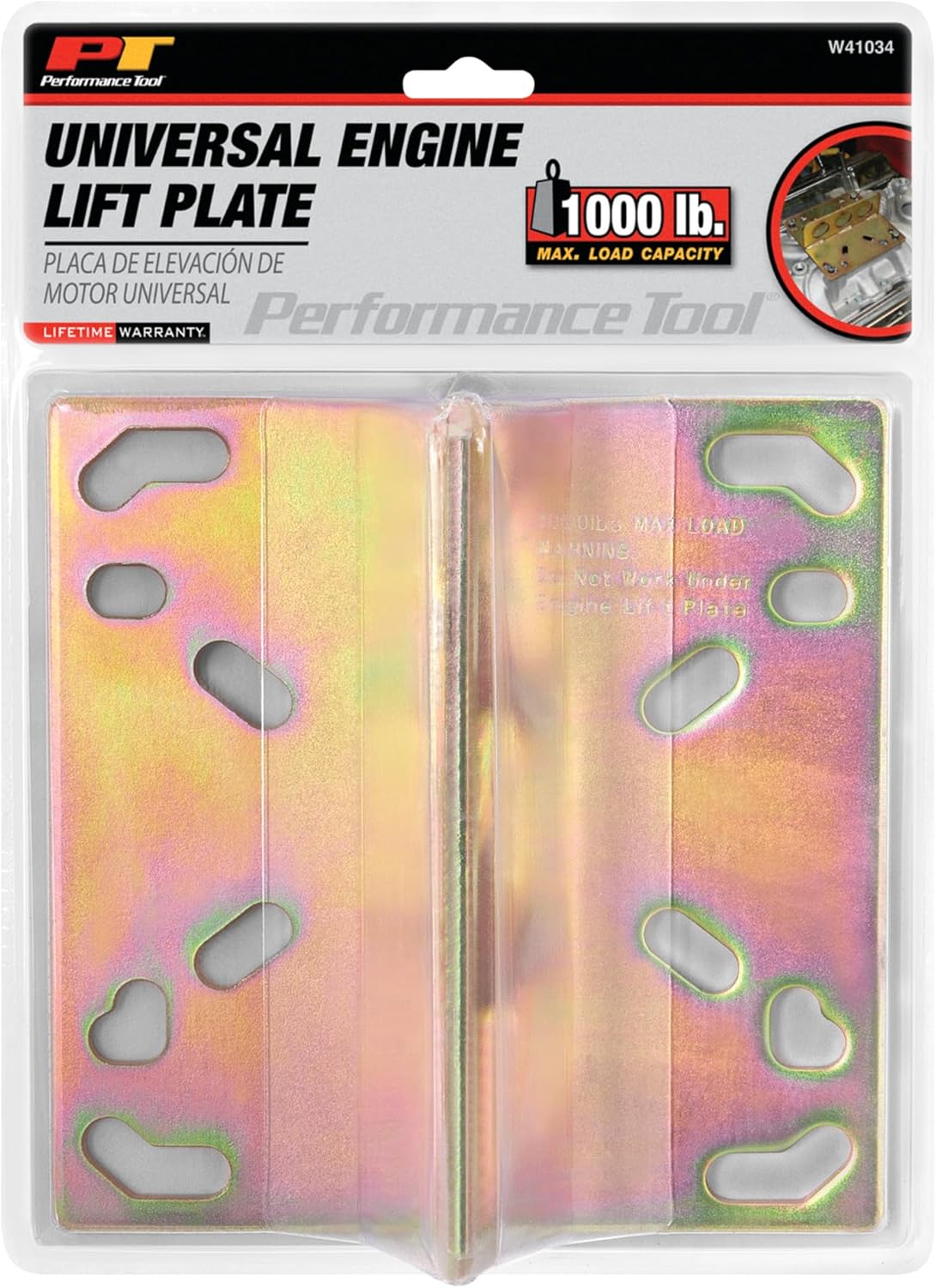 Performance Tool W41034 1/2 Ton (1,000 lbs.) Capacity Universal Engine Lift Plate , Gold - Image 6