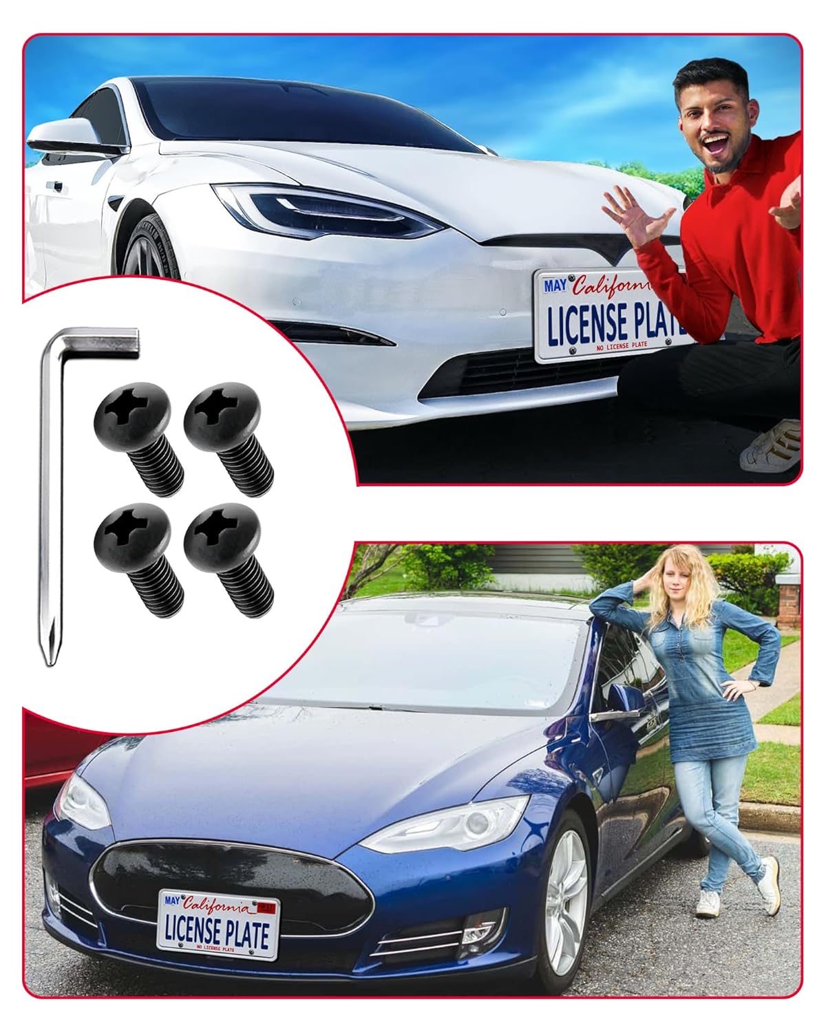 M5 License Plate Screws for BMW & Tesla - M5-0.8x12mm Black Stainless Steel Car Tag Bolts, Rustproof Mechanical Fasteners Hardware with Caps - Image 6