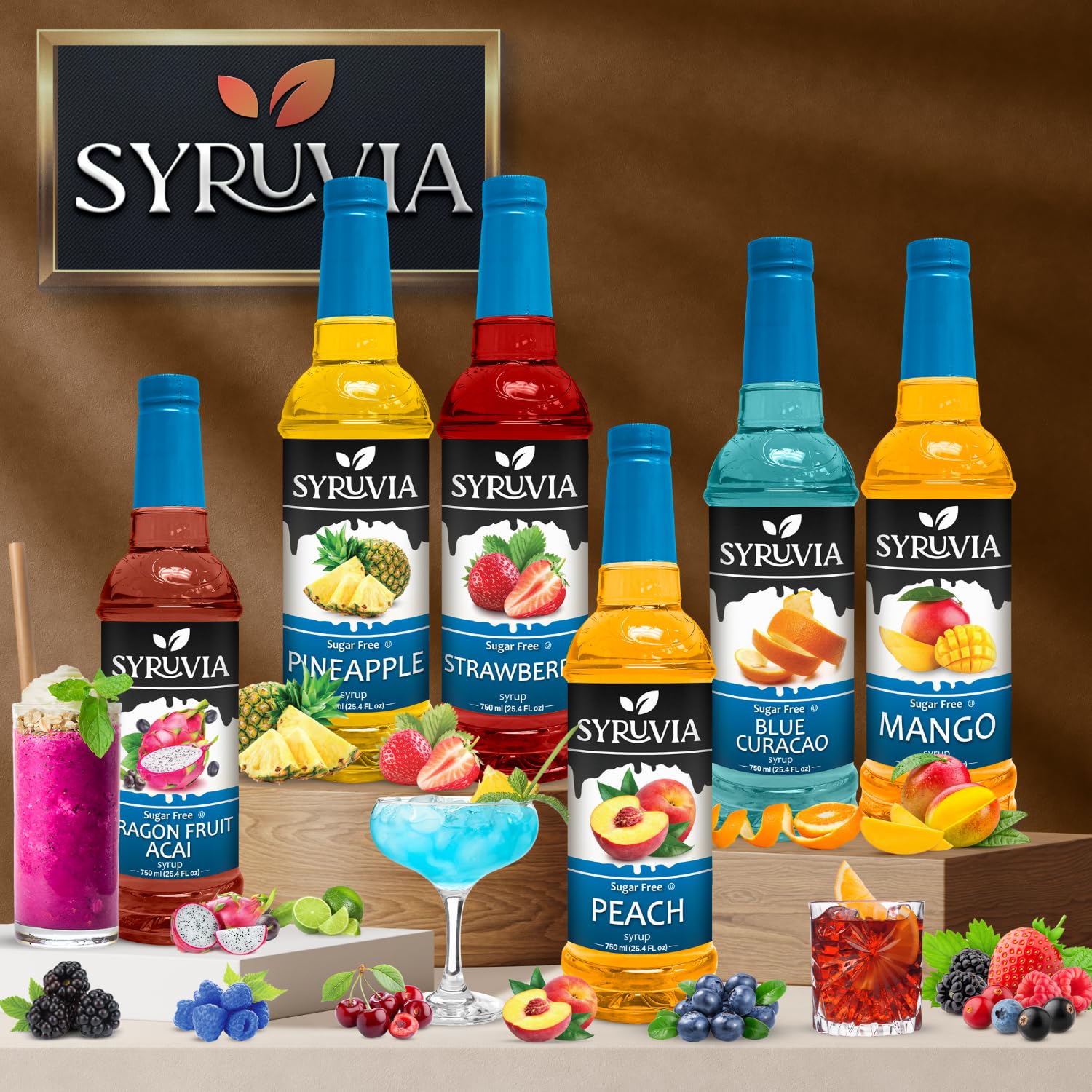 Syruvia Sugar-Free Blueberry Syrup, Flavored Syrup for Drinks, Cocktails, Lemonades, Iced Teas, and Desserts – 25.4 fl oz - Image 8