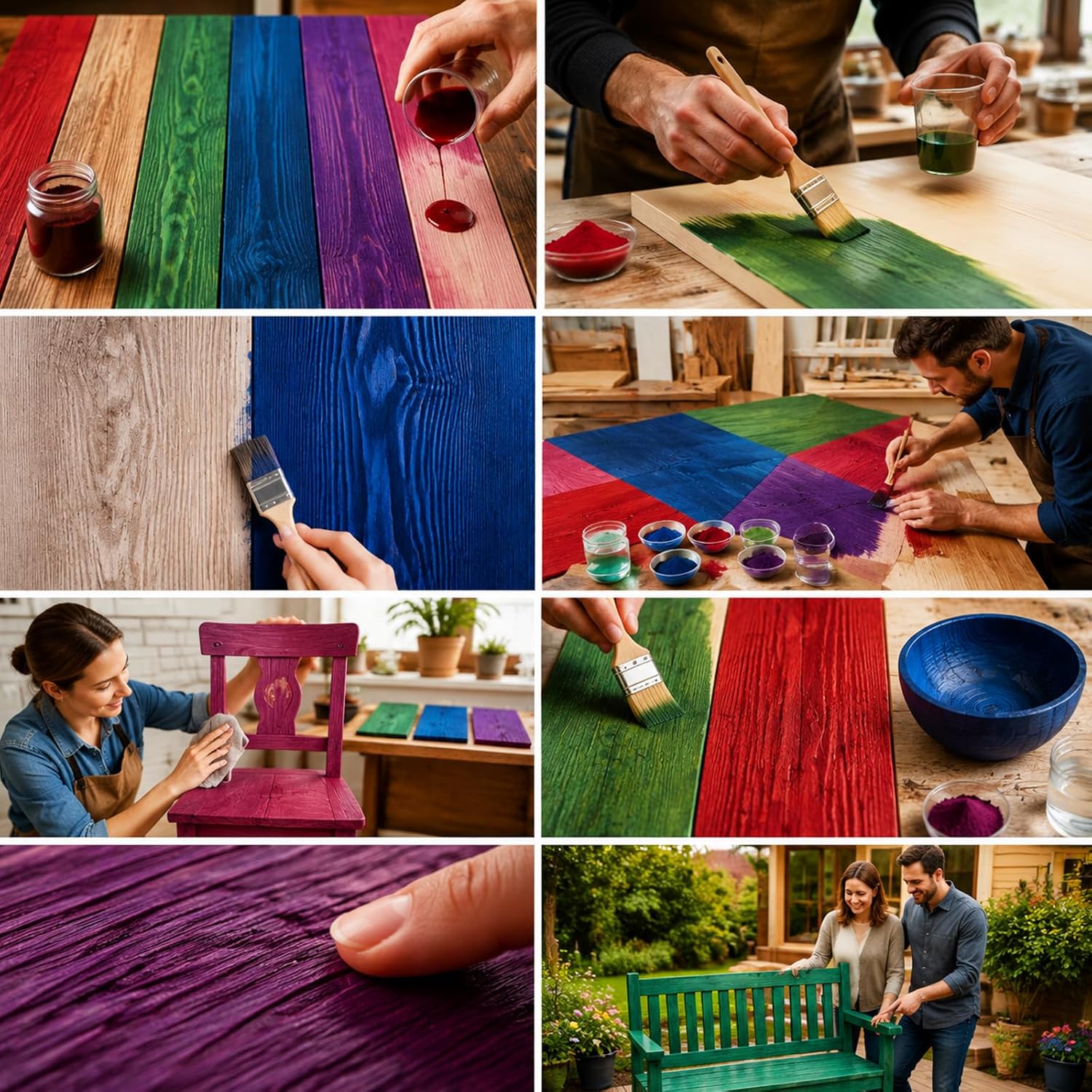 Purple Wood Stain Powder, Wood Dye Powder- Just Add Water - Water Based - for Indoor and Outdoor Wooden Crafts - Fast Drying - Dye Powder 2 oz Makes 2.2 Gallon of Stain (Purple, 2 oz) - Image 5