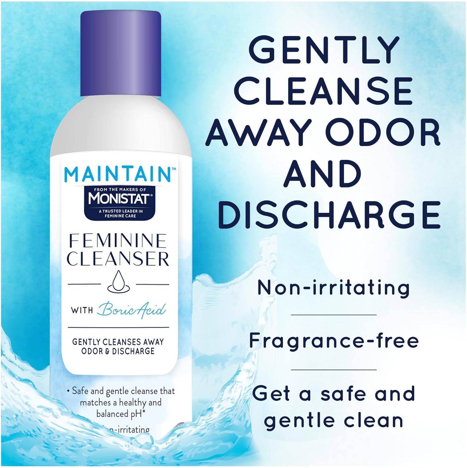 Monistat Boric Acid Feminine Wash, Fragrance-Free Intimate Wash for Women with Gentle pH-Balanced Formula, 10 Fl Oz, Pack of 3 - Image 3