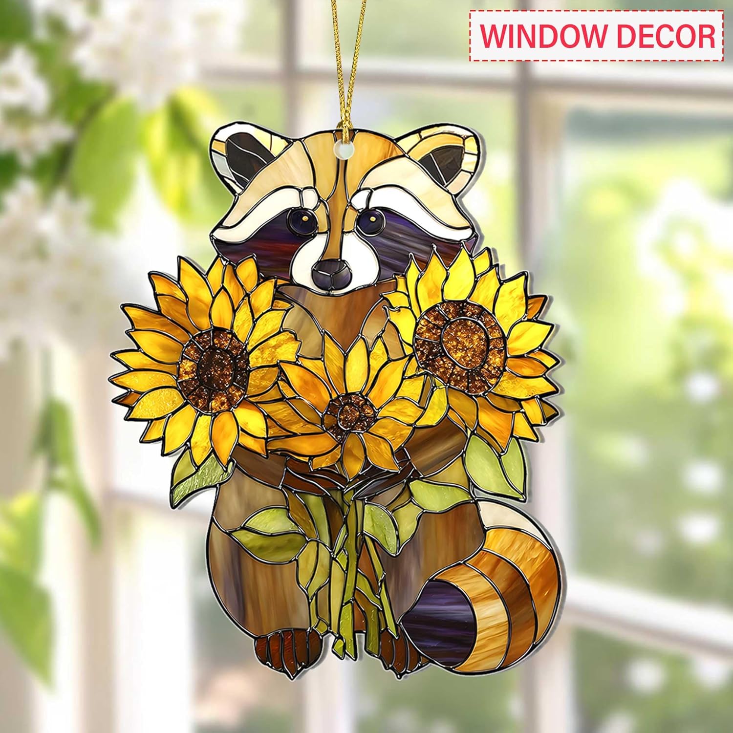 2D Flat Christmas Raccoon Acrylic Ornament, Raccoon Ornaments, Raccoon Christmas Ornaments, Raccoon Christmas Ornaments, Racoon Ornaments for Christmas Tree, Raccoon Ornament, Exchange Gift - Image 2