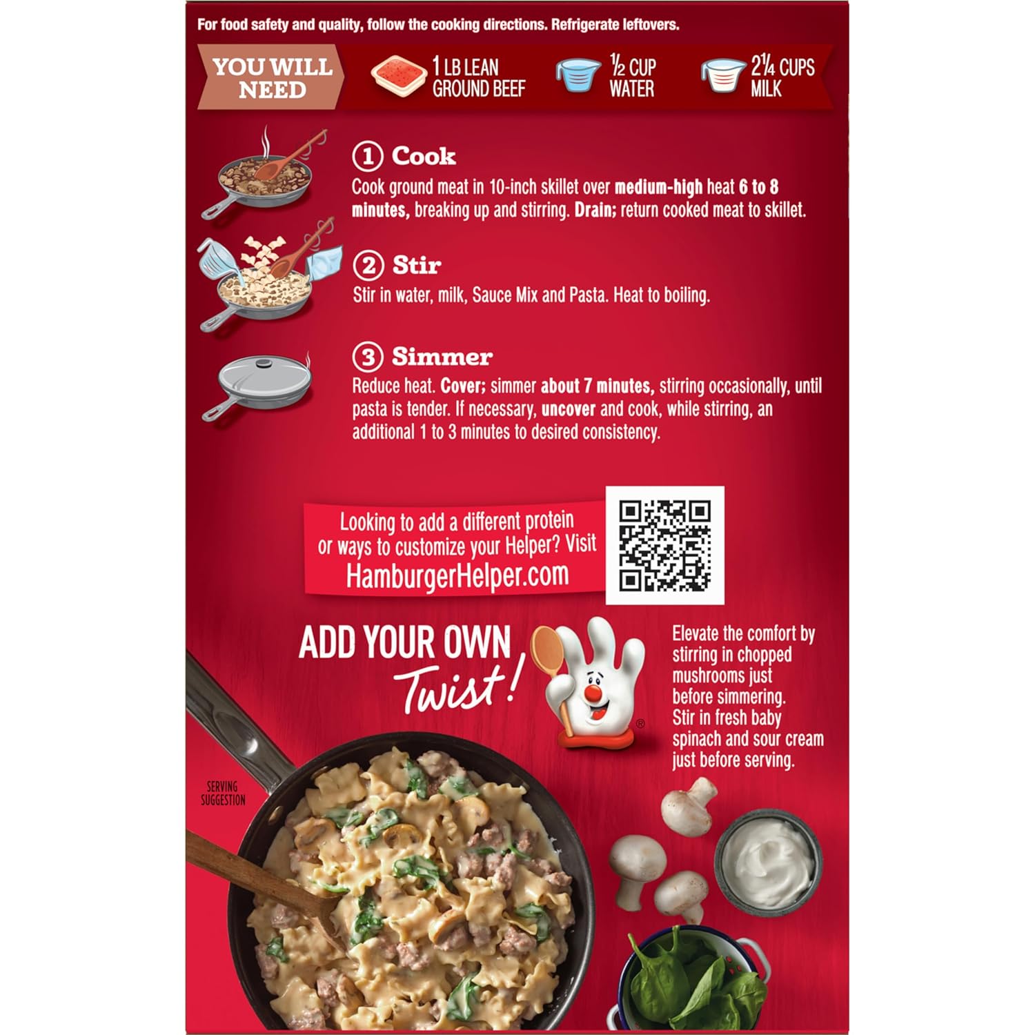 Hamburger Helper Deluxe Beef Stroganoff Pasta Meal (5.5 oz- 12 Pack) No Artificial Flavors, Ready in 3 Easy Steps, Quick Meals for Midweek Dinners, Busy Evenings & Families On-the-Go - Image 5