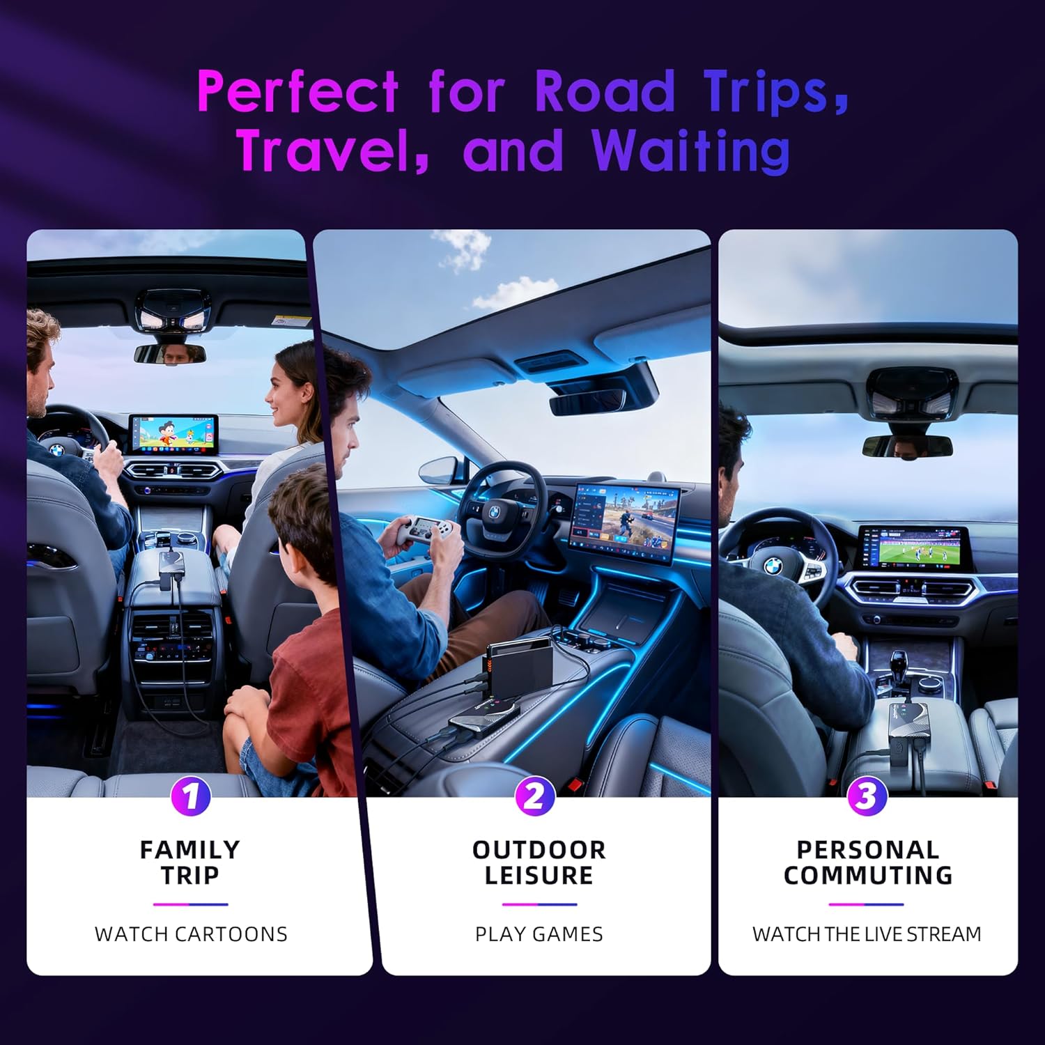 2026 Upgraded 【 3-in-1 】 HDMI Input Car TV & Wireless CarPlay Adapter & Android Auto, Stream TV Stick/i-Phone/Android Phone to Your Vehicle, Plug & Play for Factory Car Stereo 2016+ - Image 7
