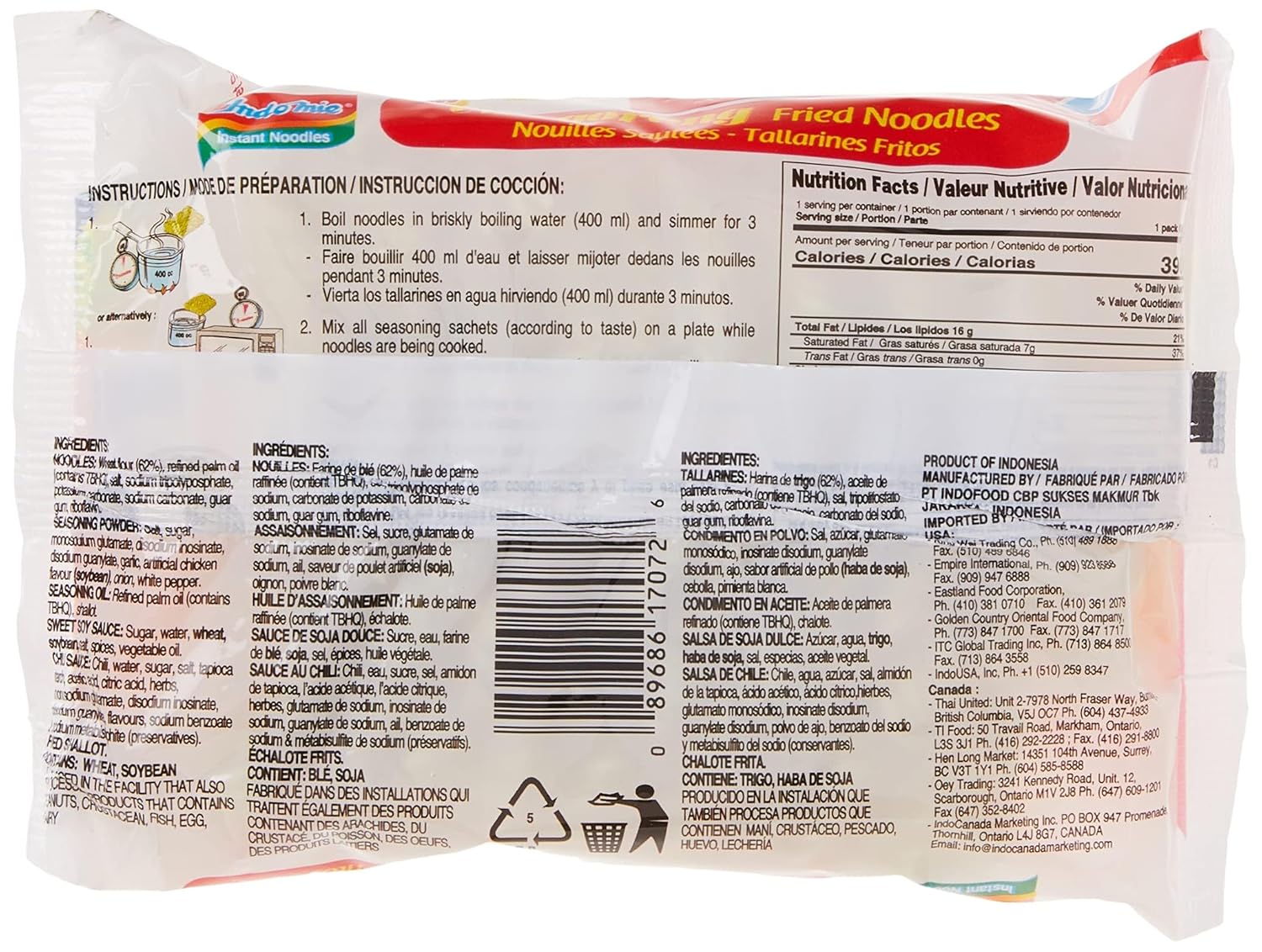 Indomie Mi Goreng Instant Stir Fry Noodles, Halal Certified, Original Flavor (Pack of 30) - Image 4