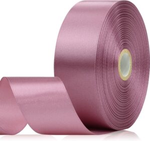 60 Yards Rosy Mauve Satin Ribbon 1-...