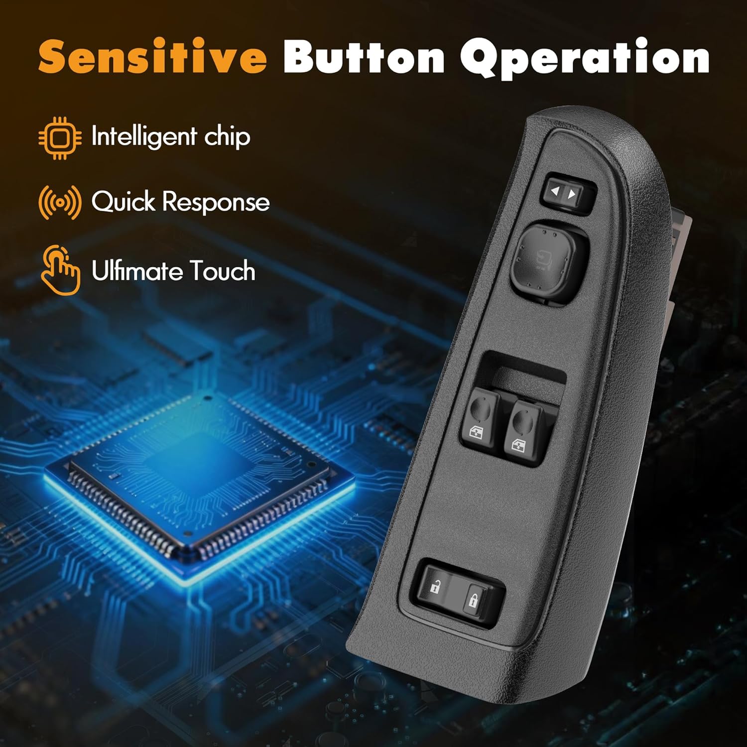 ASOPARTS 15883322 Driver Side Power Window Switch and Black Bezel Assembly with Folding Mirror Switch Fit for 2003-2007 Chevrolet Silverado, 2003-2007 GMC Sierra 920-024 Replaces DWS-248 - Image 5