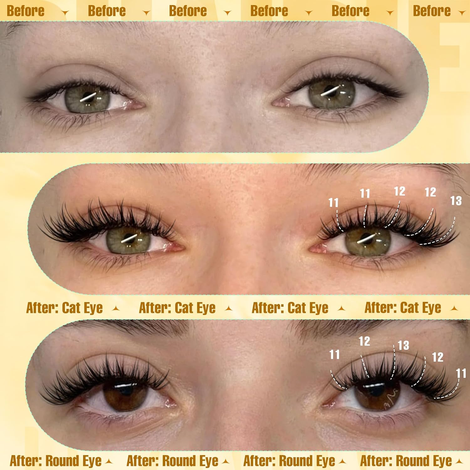 Manga Lash Clusters Kit Natural Eyelash Clusters Kit Wispy Lash Extensions 180pcs Spiky Cluster Eyelash Extensions C Curly 11-13mm Eyelash Extension Kit with Bond, Seal and Tweezers by Ruairie - Image 5