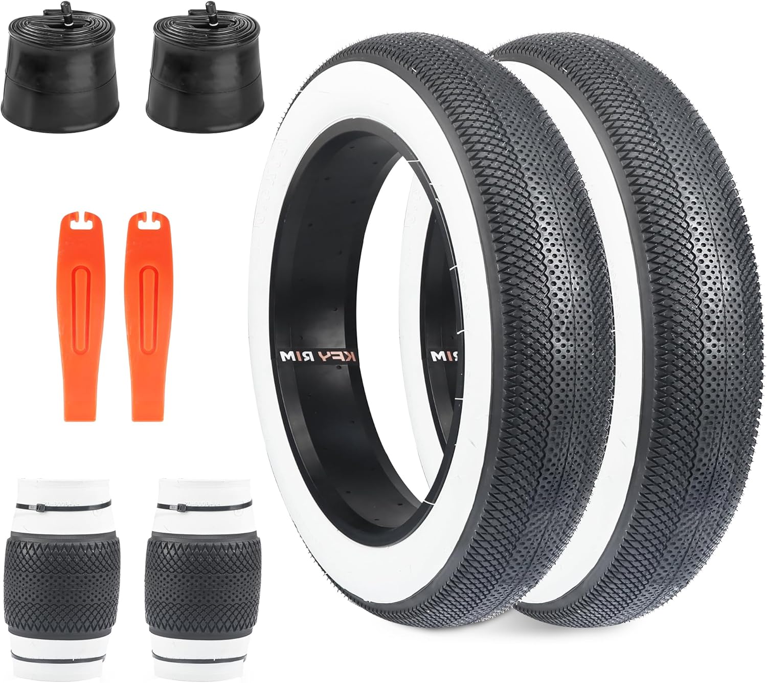 E Bike 20/26x4.0 Fat tire 20 x 4 Fat tire 20x4 Bike tire 1 Pack Heavy Duty High-Performance Wear-Resistant E-Bike Mountain Snow Bike Tire ,Fat Bike Tires,Brown Wall/White Wall/Black