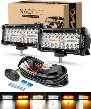 NAOEVO 7 Inch LED Light Bar, White ...