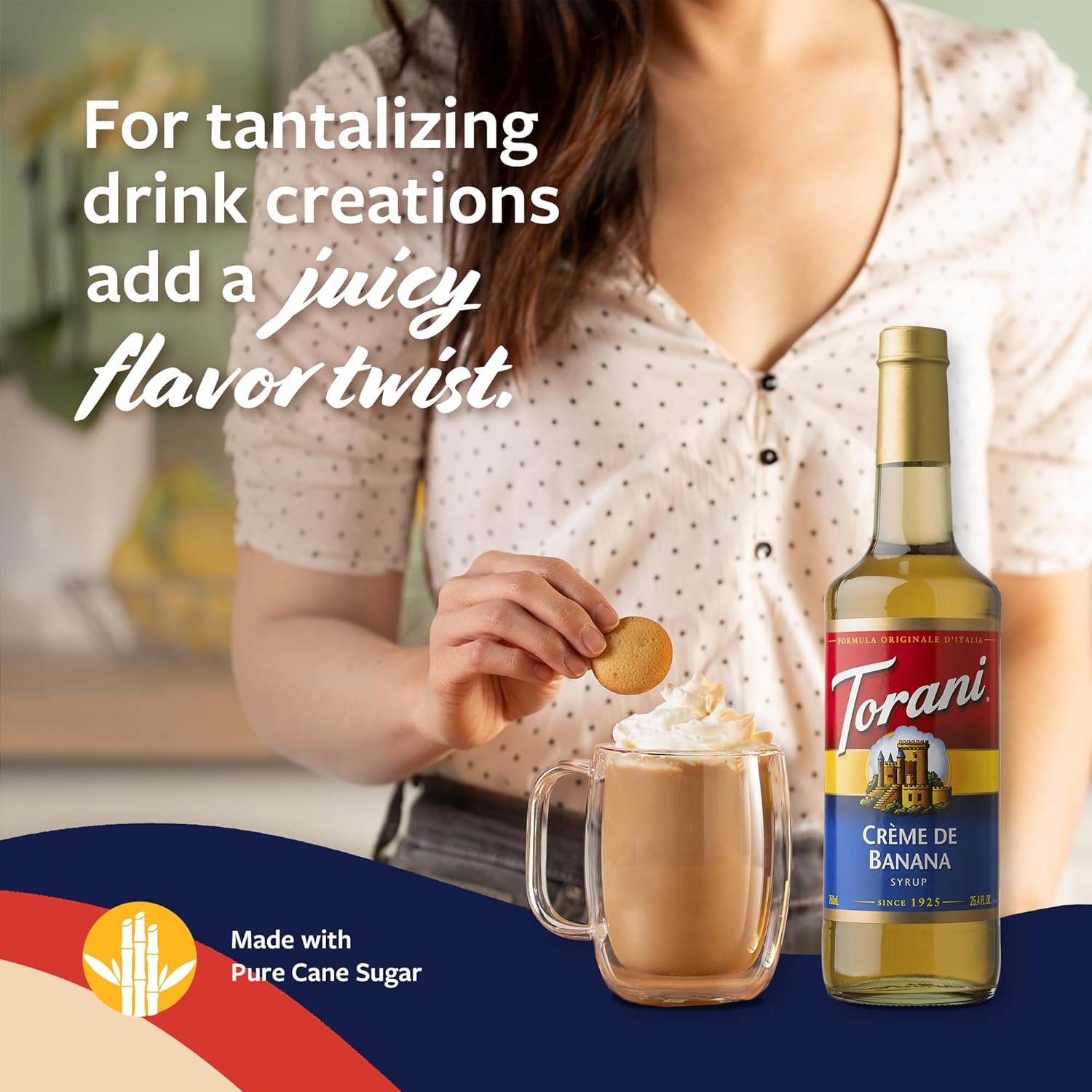 Torani Crème de Banana Syrup for Drinks & Desserts, Glass Bottle 4-Pack, Pumps Included, 25.4 Fl Oz Ea - Image 4