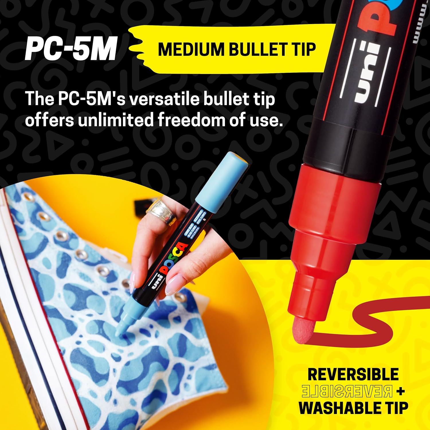 Posca Paint Art Markers, Set of 15 5M Medium Acrylic Markers with Reversible Tips, Artist Recommended Paint Pens for Gifts, Decorations, Fabric, Metal, Windows, Wood and Canvas - Image 6