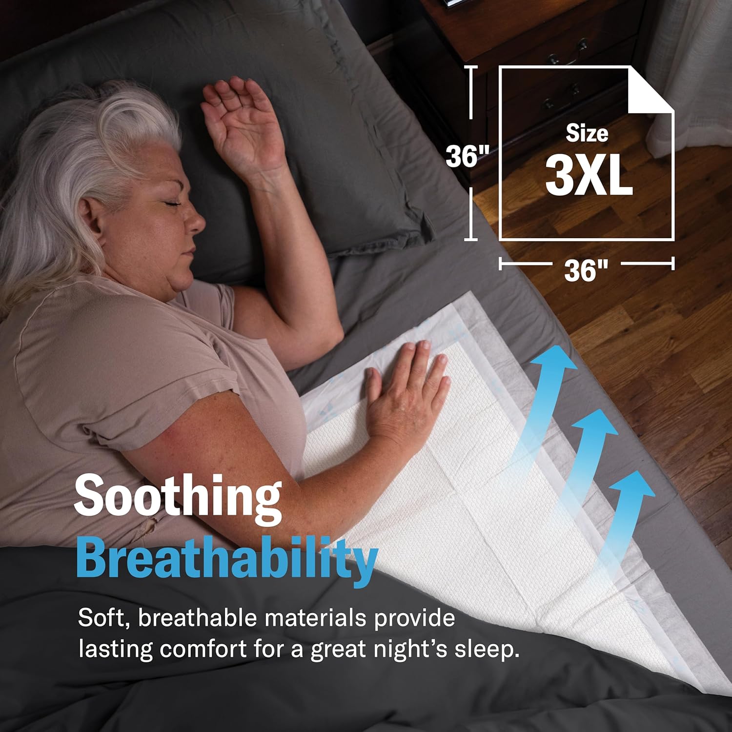 Chucks MAX+ Hospital Bed Pads Disposable Adult 36 x 36 Incontinence Pads - XXX-Large Pee Pads for Elderly Adults. Extra Heavy Duty Absorbency + Breathable Soft Padding, Repositioning Underpads 10-Pack - Image 4