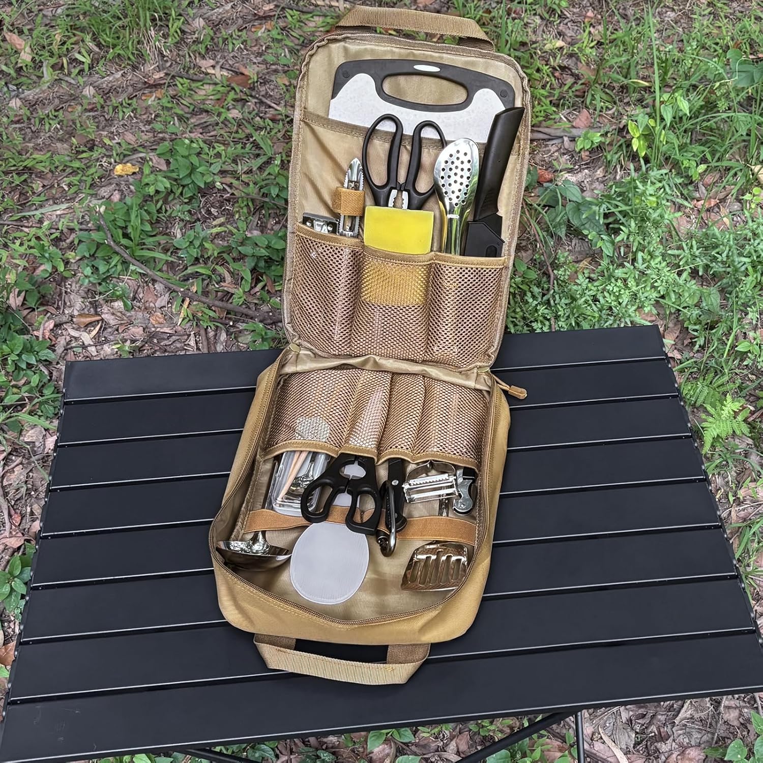 Tactical Camp Kitchen Organizer Camping Cooking Utensils Bag for BBQ, Picnic, Travel & Hiking (Bag Only) - Image 7