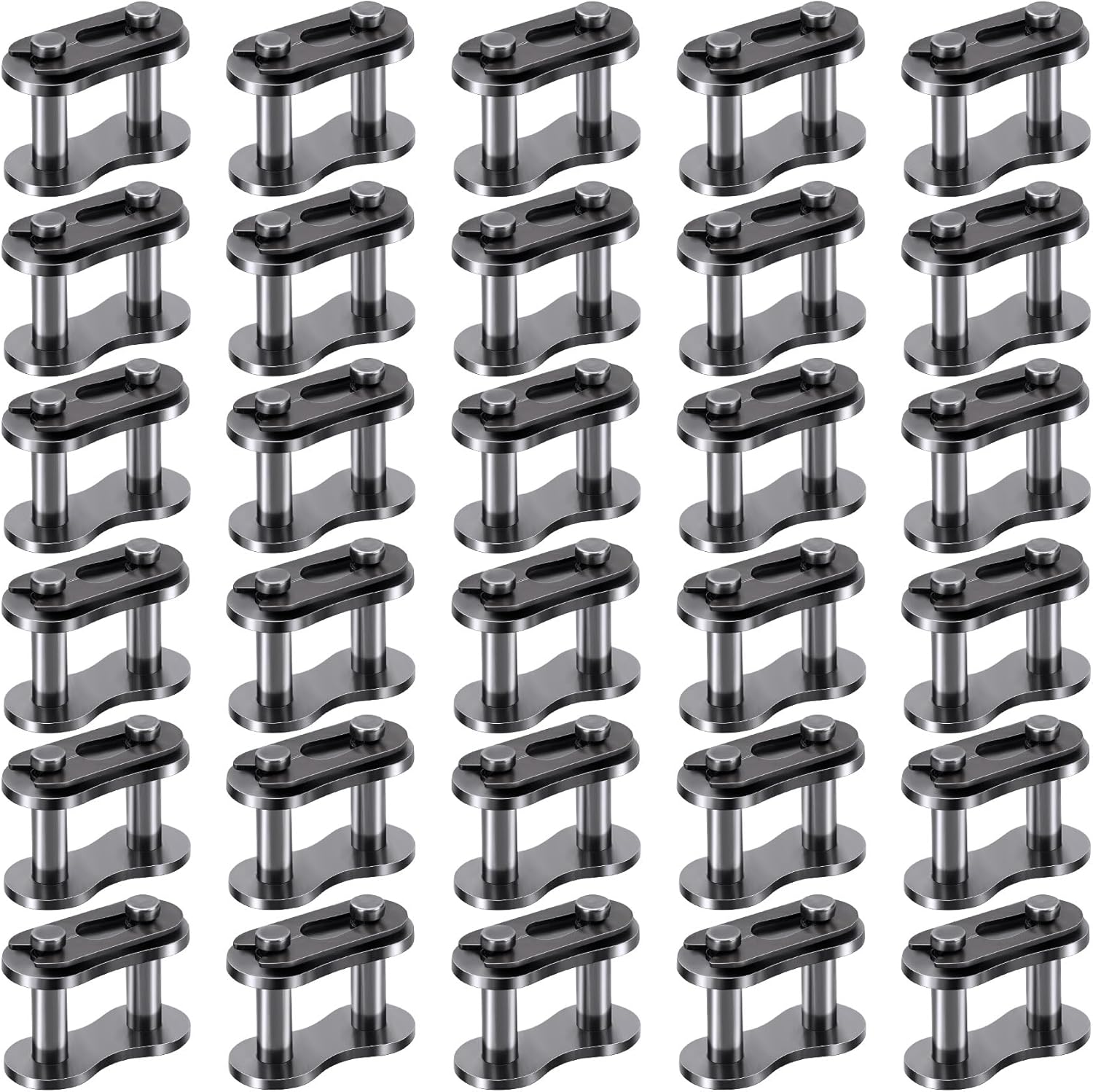 PAGOW 30pcs 40 Roller Chain Connecting Links, Master Connector Link, Heavy Duty Manganese Steel