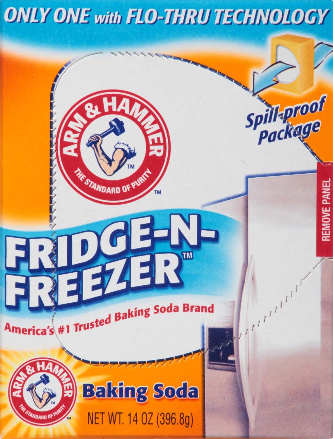 Arm & Hammer Baking Soda Fridge-n-Freezer Odor Absorber, Orange 14 oz, Pack of 12 - Image 11