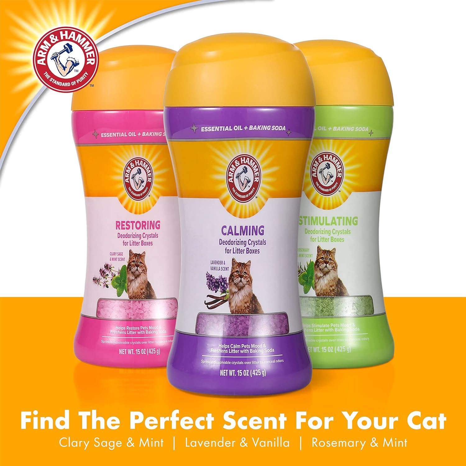 Arm & Hammer Cat Litter Deodorizing Crystals with Baking Soda, Odor Neutralizer, Dissolving Litter Box Deodorizer for Cat Odor Control, Lavender and Vanilla Scent, 15 Oz - Image 8