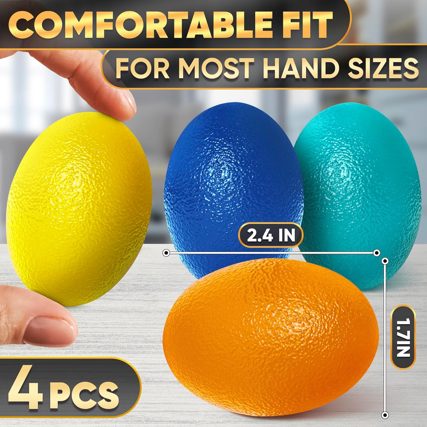 4 Pcs Squeeze Balls for Hand Therapy - 4 Resistance Levels Hand Exercise Balls for Arthritis, Pleasant to Touch & Lightweight - Physical Therapy Ball for Recovery, Stress Relief, Grip Strength, Focus - Image 2