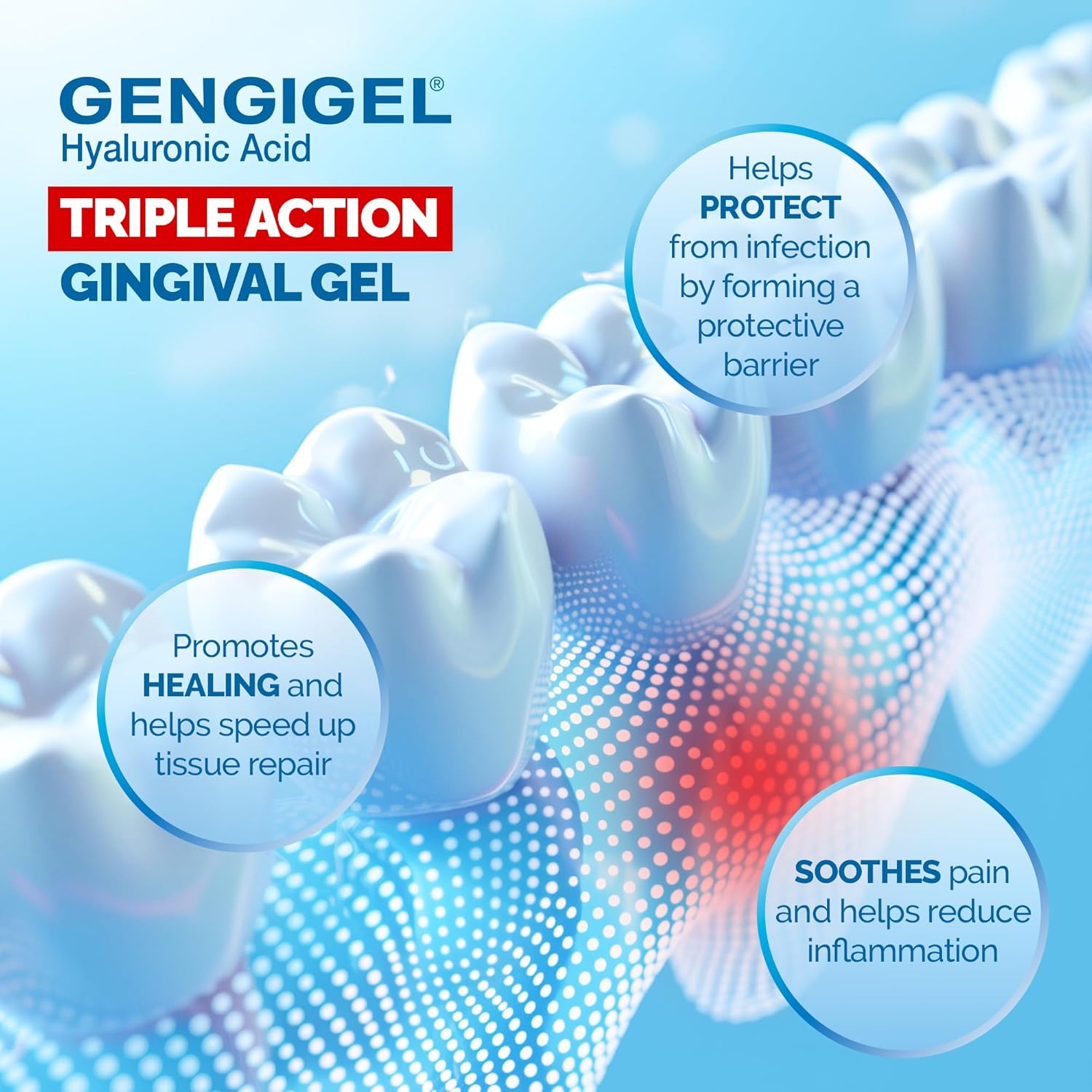 Gengigel Hyaluronic Acid Oral Gel for Mouth & Gum Discomfort (20ml), Soothes Irritation, Promotes Natural Healing & Protects Delicate Oral Tissue, No Paraben or SLS, Vegan & Kosher - Image 3