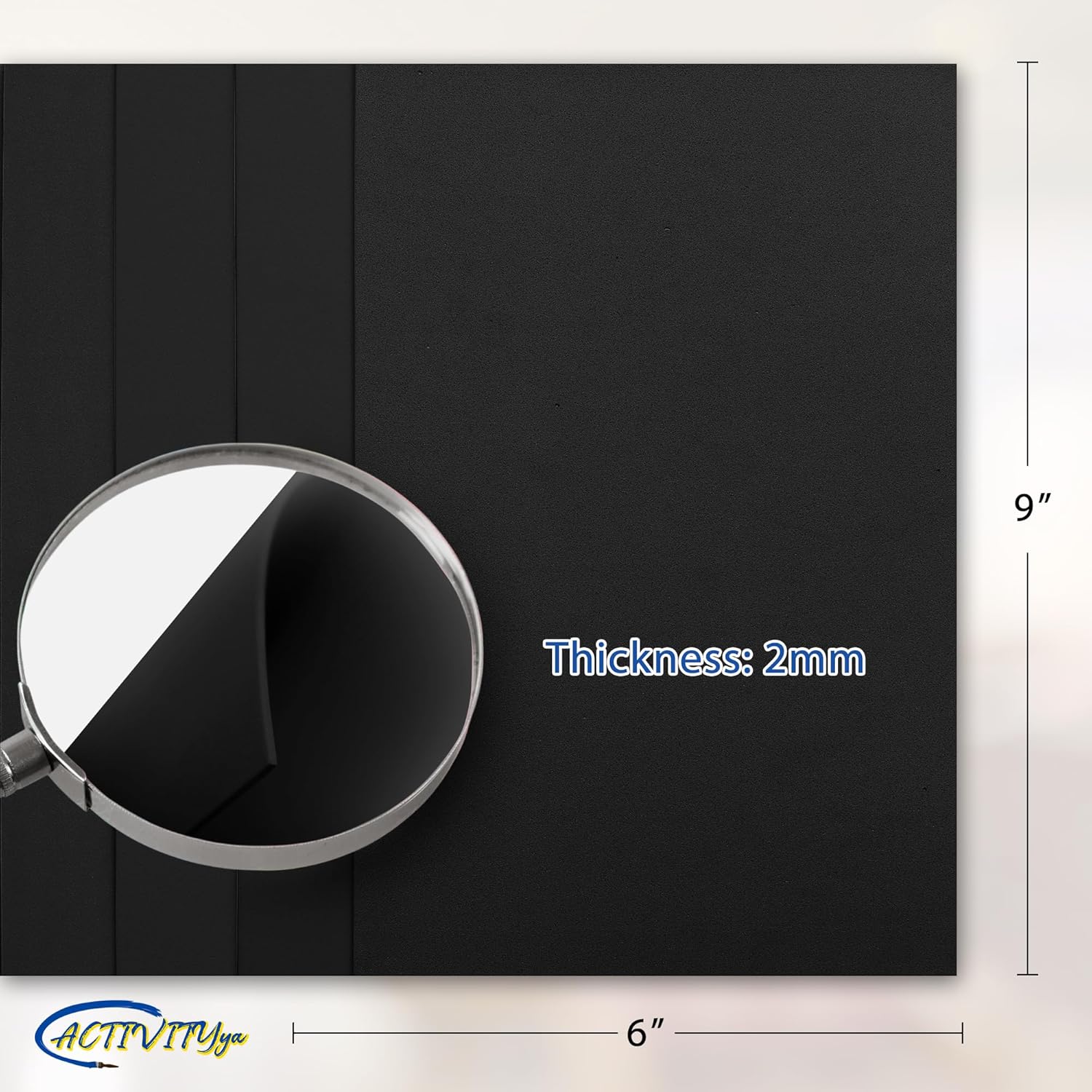 Black EVA Foam Sheets, 6 x 9 Inch, 2mm Thick - Foam Paper for DIY Arts and Crafts, School Projects, and More - 8 Pack - Image 2
