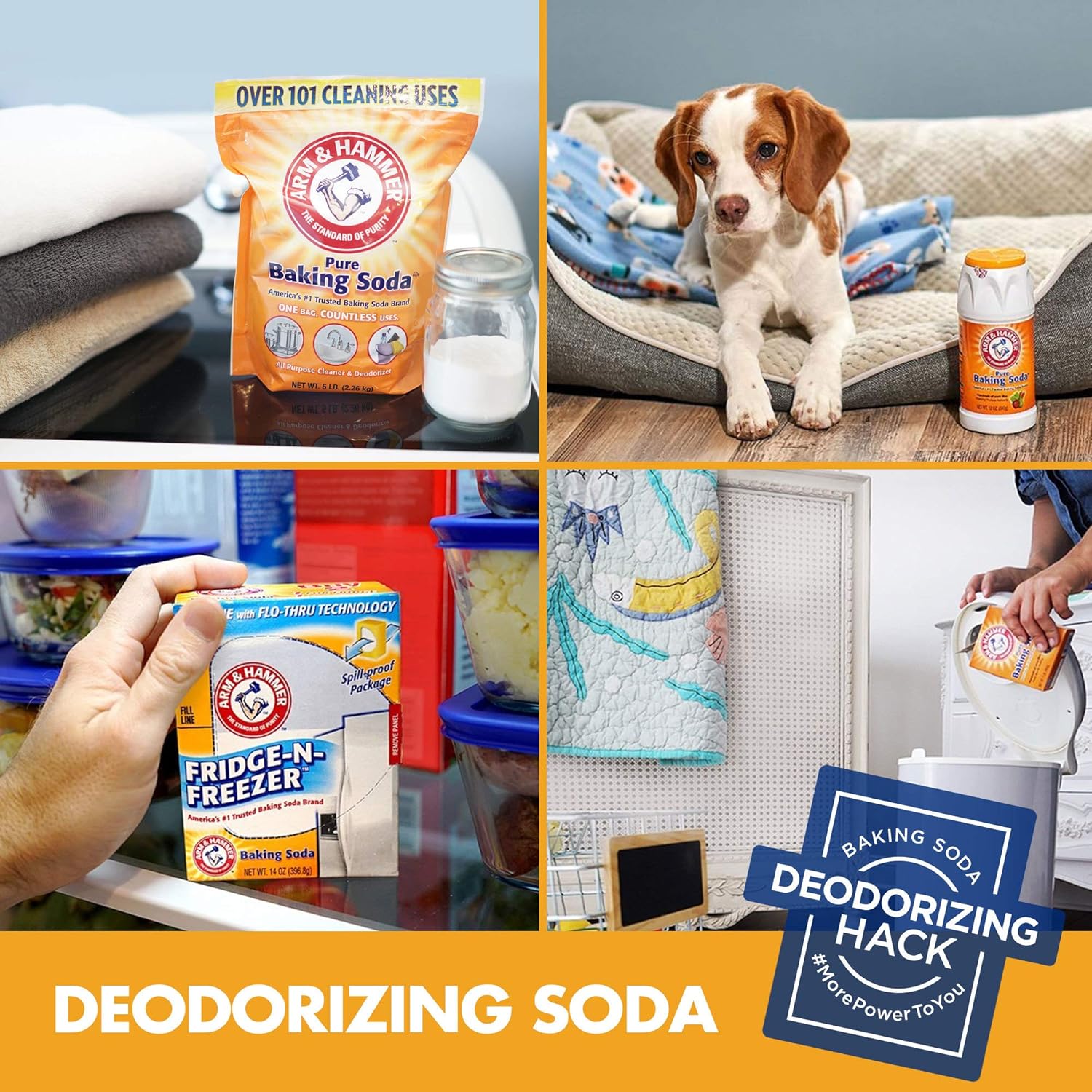 Arm & Hammer Baking Soda Fridge-n-Freezer Odor Absorber, Orange 14 oz, Pack of 12 - Image 6