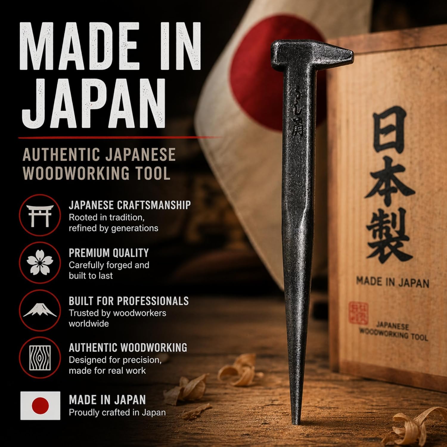 KAKURI Nail Punch Tool for Woodworking 1/8" - Made in Japan - KUGISHIME Japanese Nail Setter, Hevy Duty Japanese Steel - Black - Image 6