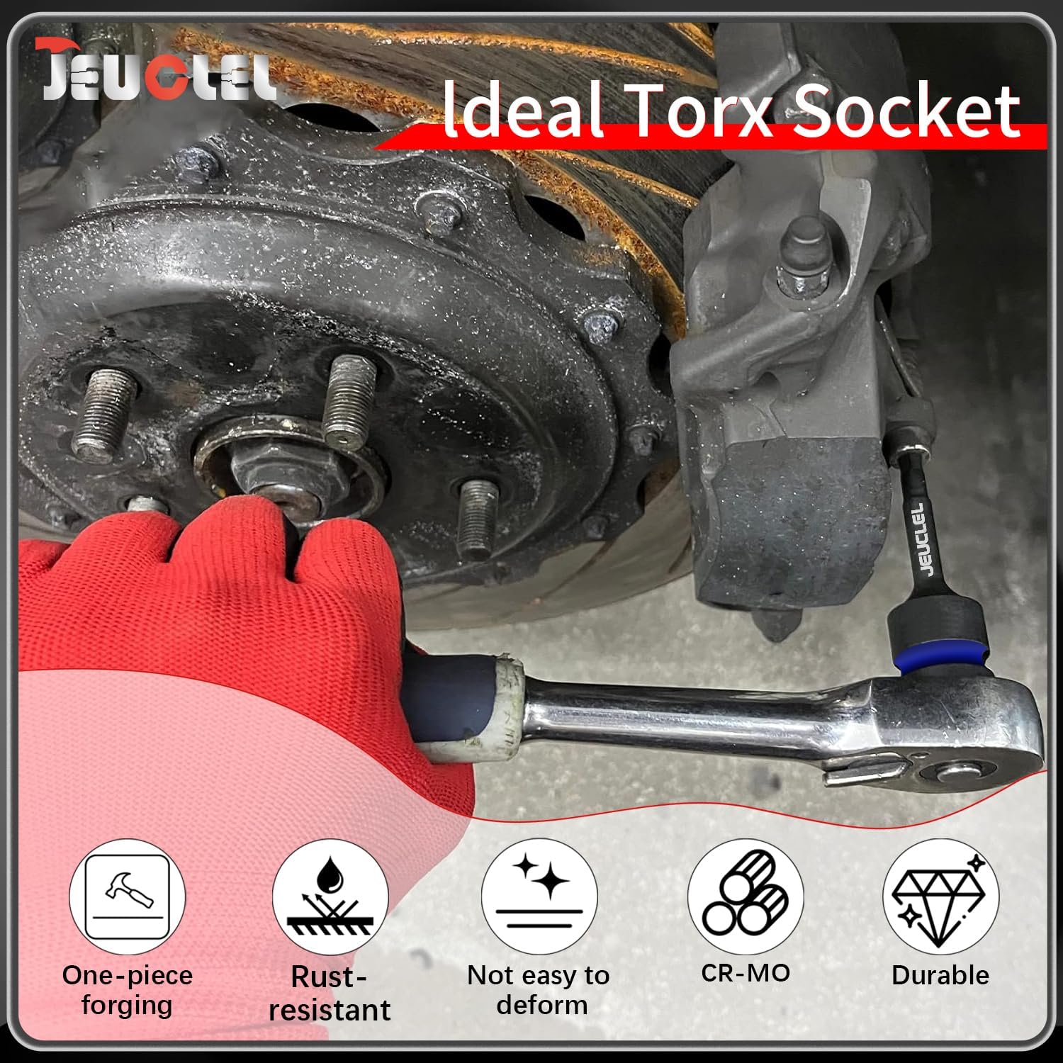 T100 Torx Bit Socket, 1/2" Drive Torx Star 6 Point Impact Bit Socket, 3-Inch, Cr-Mo Steel, Screwdriver Adapter for Electric Ratchet Wrenches Fastening Screws Hand Repair - Image 3