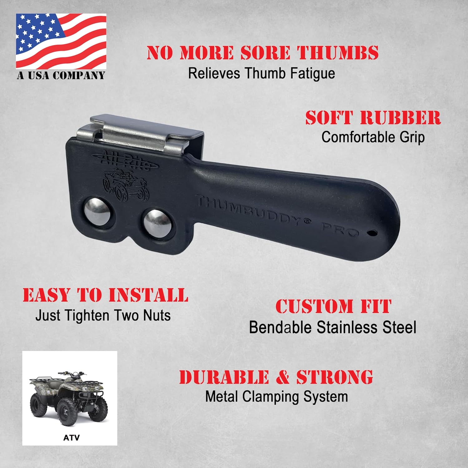 Thumbuddy Pro ATV Throttle Extender - Model TB2 black - Image 3
