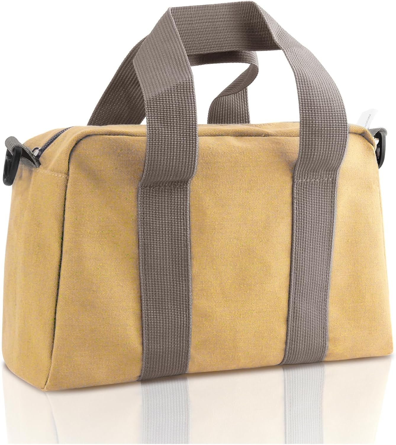 Small Tool Bag, Canvas Tool Storage Bag, Large Capacity Multipurpose Zipper Soft Tote Organizer Pouch for Electrician, Plumbing, Gardening,Tools Bags for Men (Khaki, 18 Inch)