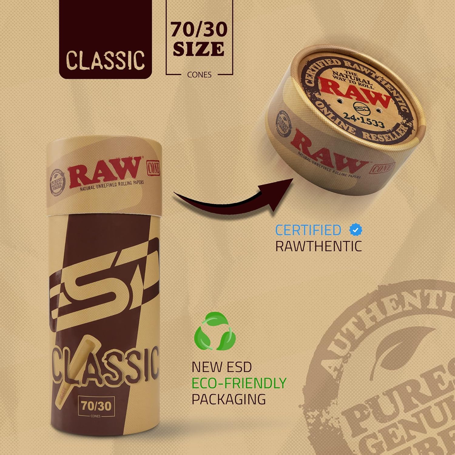 RAW Cones Small Single Size Dogwalker Mini Cones Rolling Papers 70/30 Size 50 Pack - Smaller than 1 1/4 - Slow Burning Rolling Paper - Great for Quick Sessions - Image 5