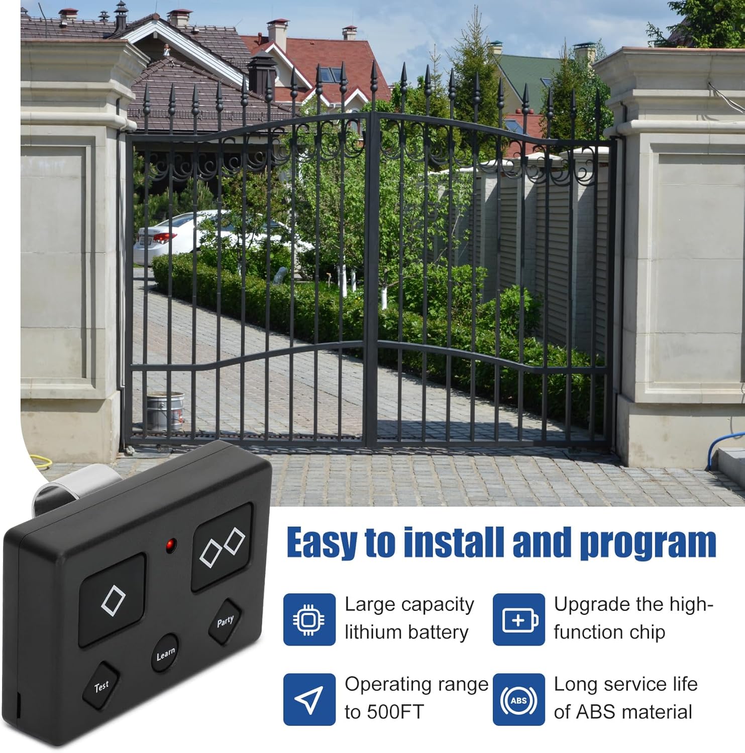 1 for AXP1/AXS1 Ghost Controls Gate Opener Remote, 5-Button Premium Remote Transmitter, Compatible with Ghost Controls Single/Dual Automatic Gate Openers Systems - Image 4