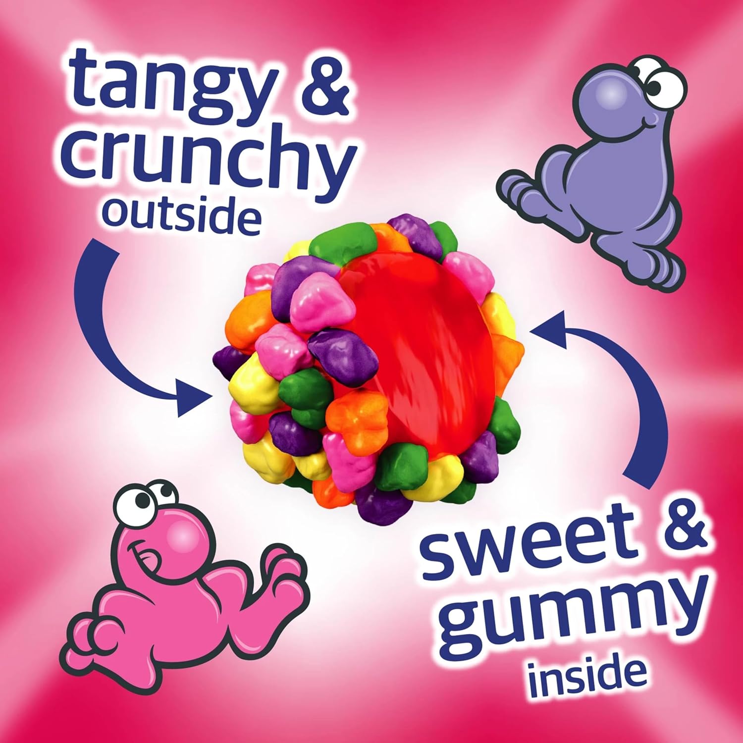 NERDS Gummy Clusters, Candy, Rainbow, Crunchy and Gummy, 18.5 oz - Image 2