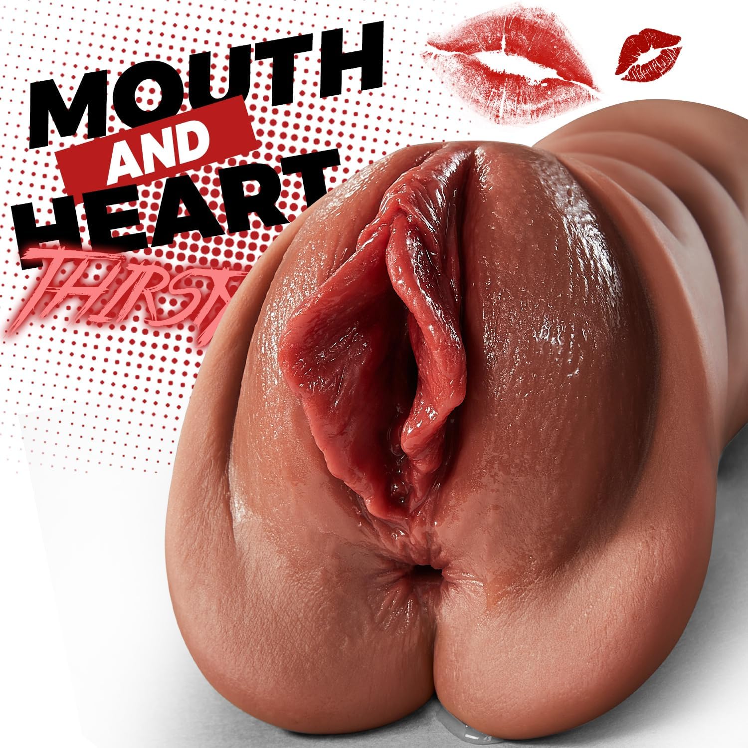 Realistic Pocket Pussy Male Masturbator, Thick Labia Pussy Masturbators Sex Toy with 5D Deep Vagina and Tight Anus, Lifelike Blowjob Male Stroker Adult Sex Toys for Men Masturbation (Brown) - Image 2