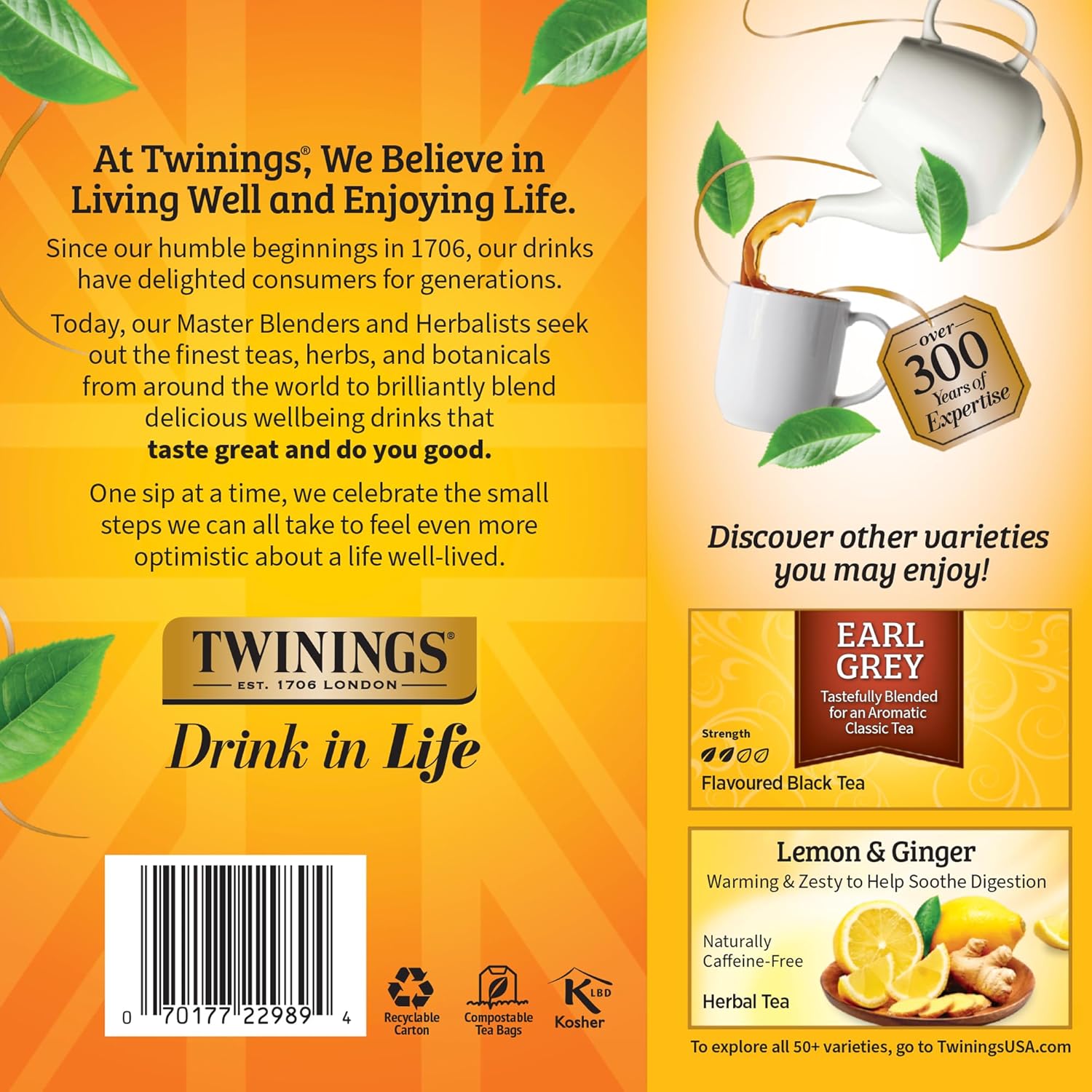 Twinings Lady Grey Black Tea Individually Wrapped Bags, 100 Count (Pack of 1), Orange Peel & Lemon Peel, Fresh and Uplifting, Caffeinated, Enjoy Hot or Iced, 100 Teabags - Image 6
