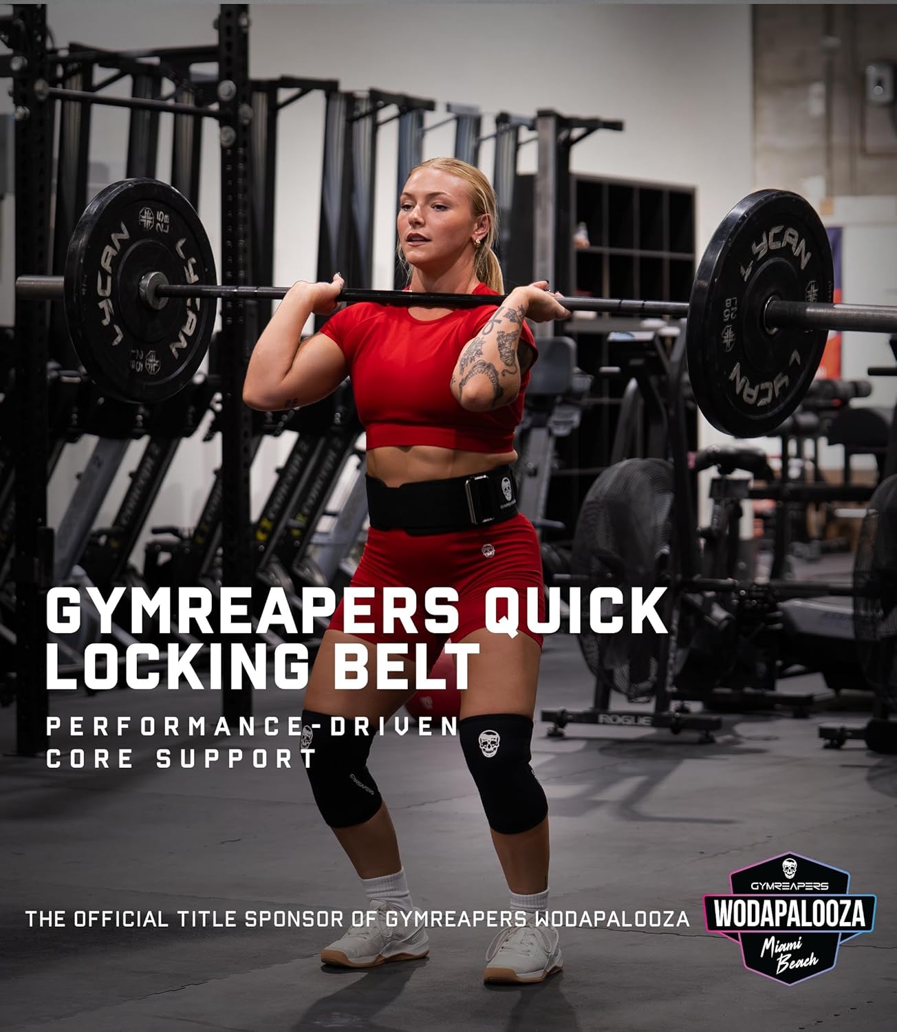 Gymreapers Quick Locking Weight Lifting Belt for Men Gym Belt for Powerlifting Deadlift Belt with 4 Inch Neoprene Metal Buckle Back Support Weightlifting Belt Women - Image 2