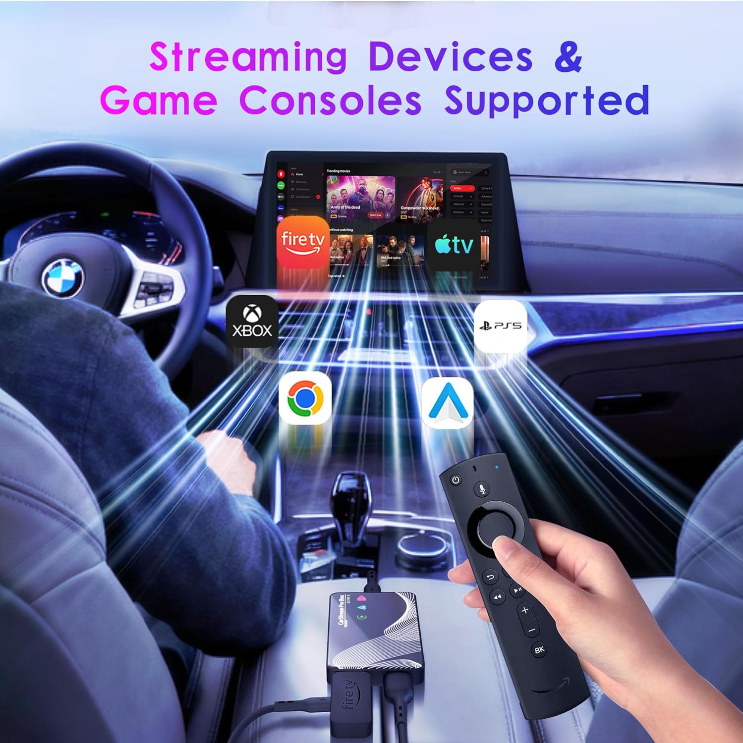 2026 Upgraded 【 3-in-1 】 HDMI Input Car TV & Wireless CarPlay Adapter & Android Auto, Stream TV Stick/i-Phone/Android Phone to Your Vehicle, Plug & Play for Factory Car Stereo 2016+ - Image 5