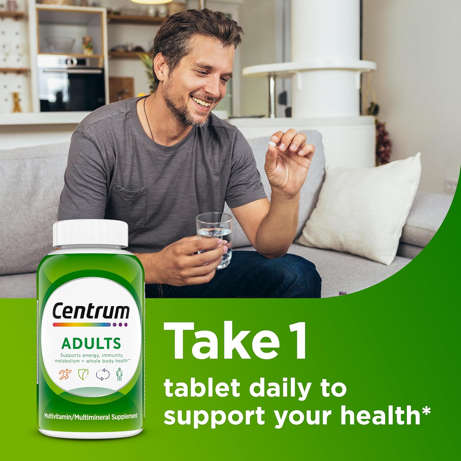 Centrum Adult Multivitamin/Multimineral Supplement with Antioxidants, Zinc, Vitamin D3 and B Vitamins, Gluten Free, Non-GMO Ingredients - 200 Count - Image 5
