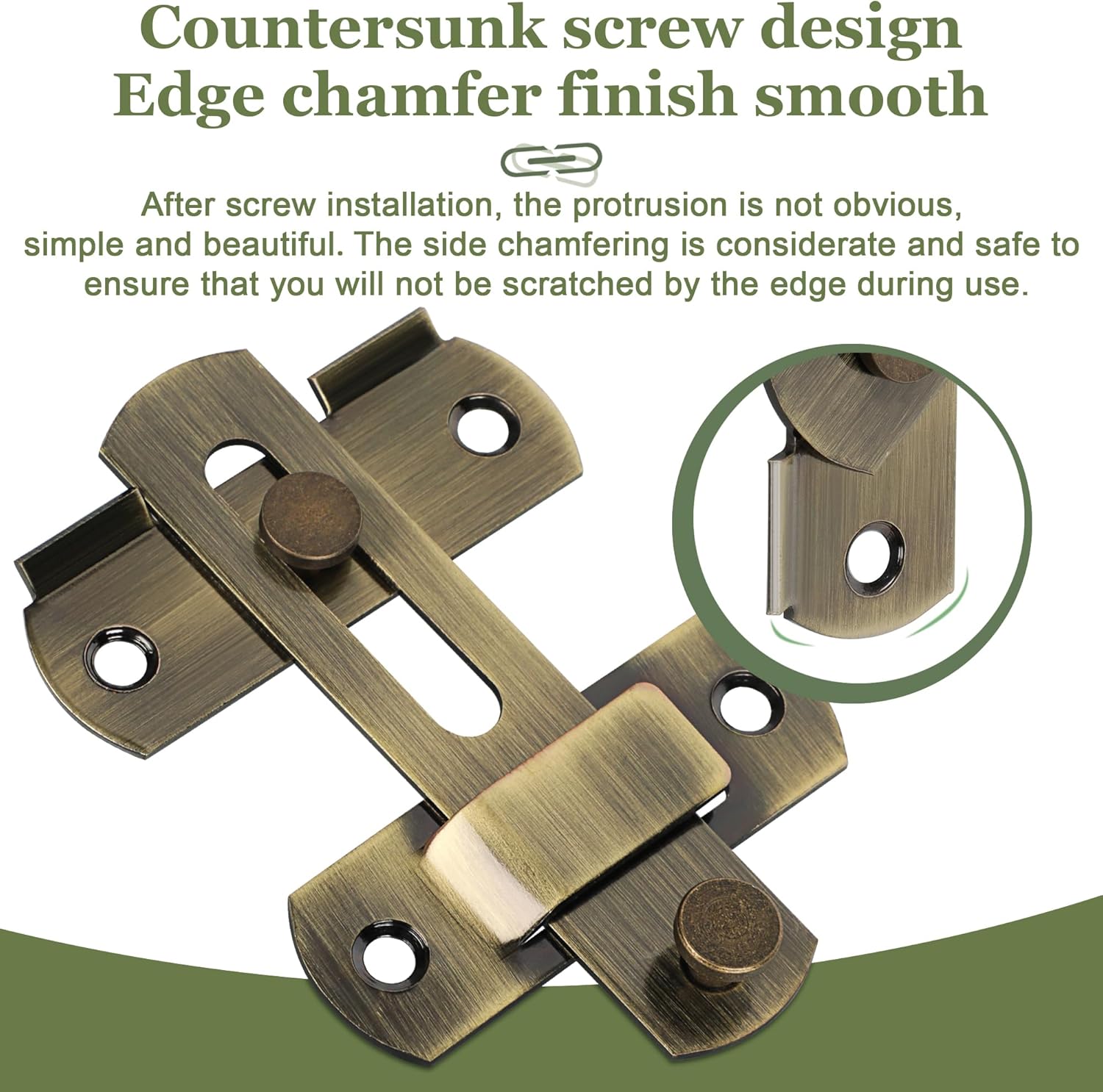 Alise 4 inch Flip Latch Gate Latches, Safety Door Latch for Barn Wood Fence Sliding French Doors,Heavy Duty Stainless Steel Gate Hardware Bronze,MS9001-Q - Image 5