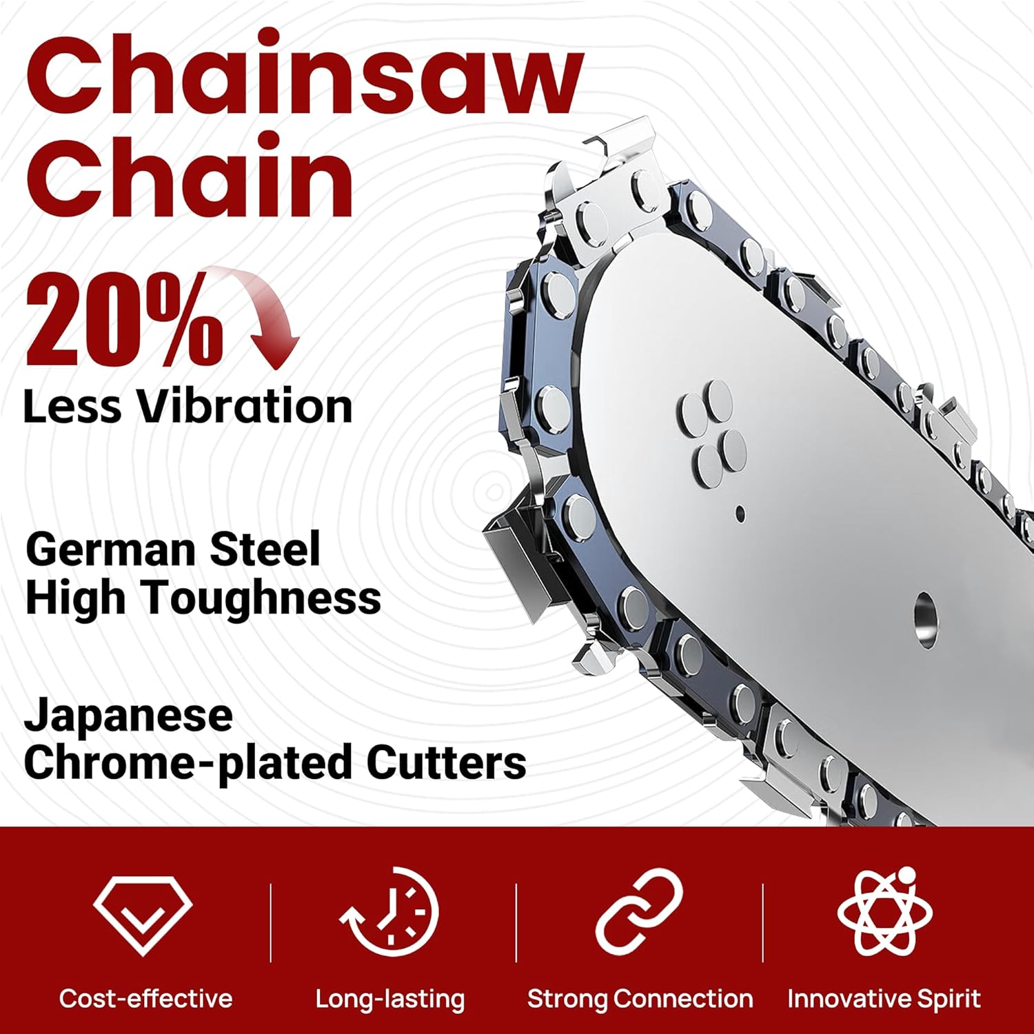 3-Pack 10 Inch Chainsaw Chain 40 Drive Links, 3/8" Pitch, 0.050" Gauge, Fit for Craftsman, Remington, Worx, Sun Joe, Greenworks, Earthwise, Echo, Oregon, Husqvarna Chainsaws and More-S40 - Image 2