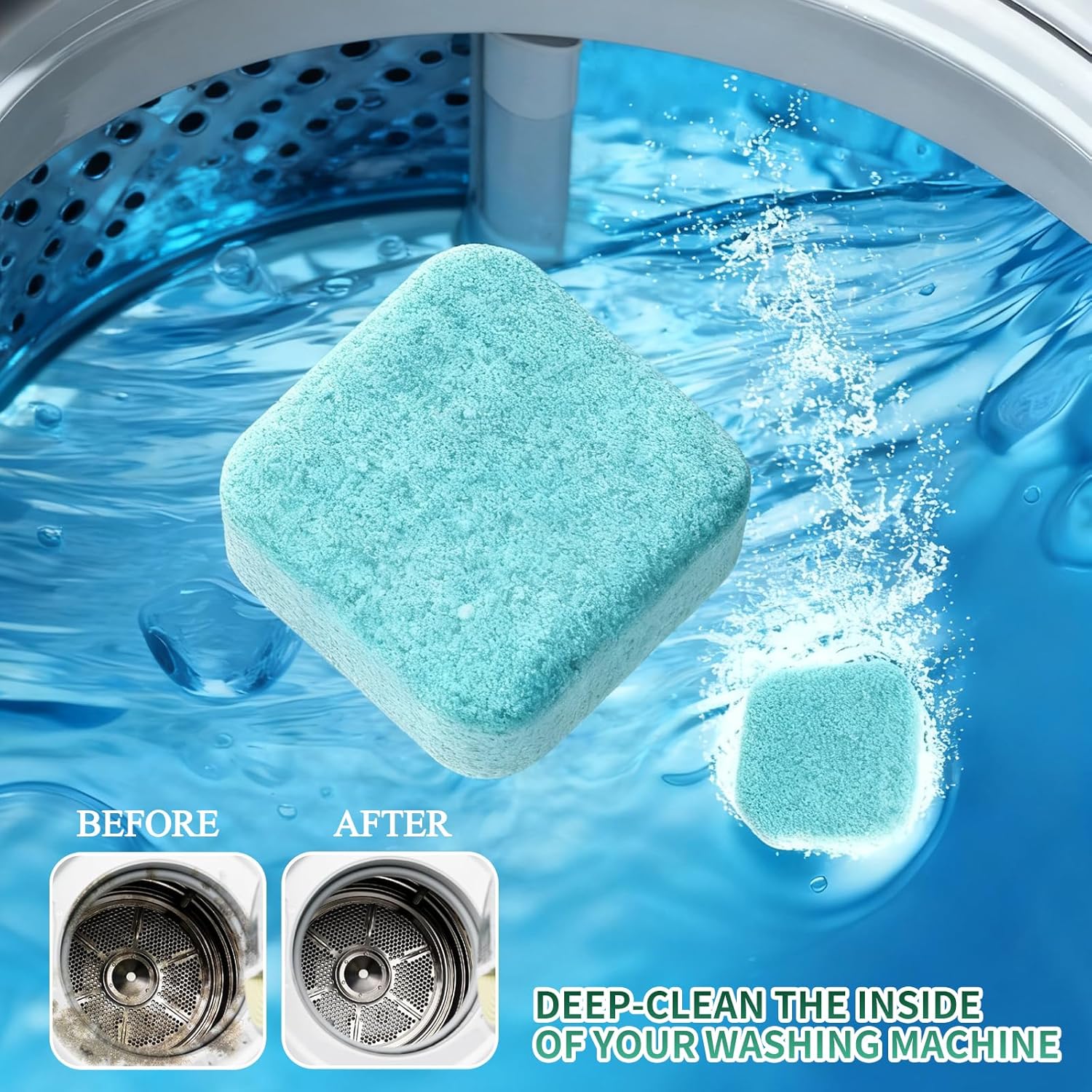 SOPAMI Washing Machine Cleaner Tablets 12 Pack, Deep Clean HE Front Load Top Load Washer, Remove Stubborn Pet Hair Odors, Septic Safe Pet Owner Solution washing machine tablets - Image 4