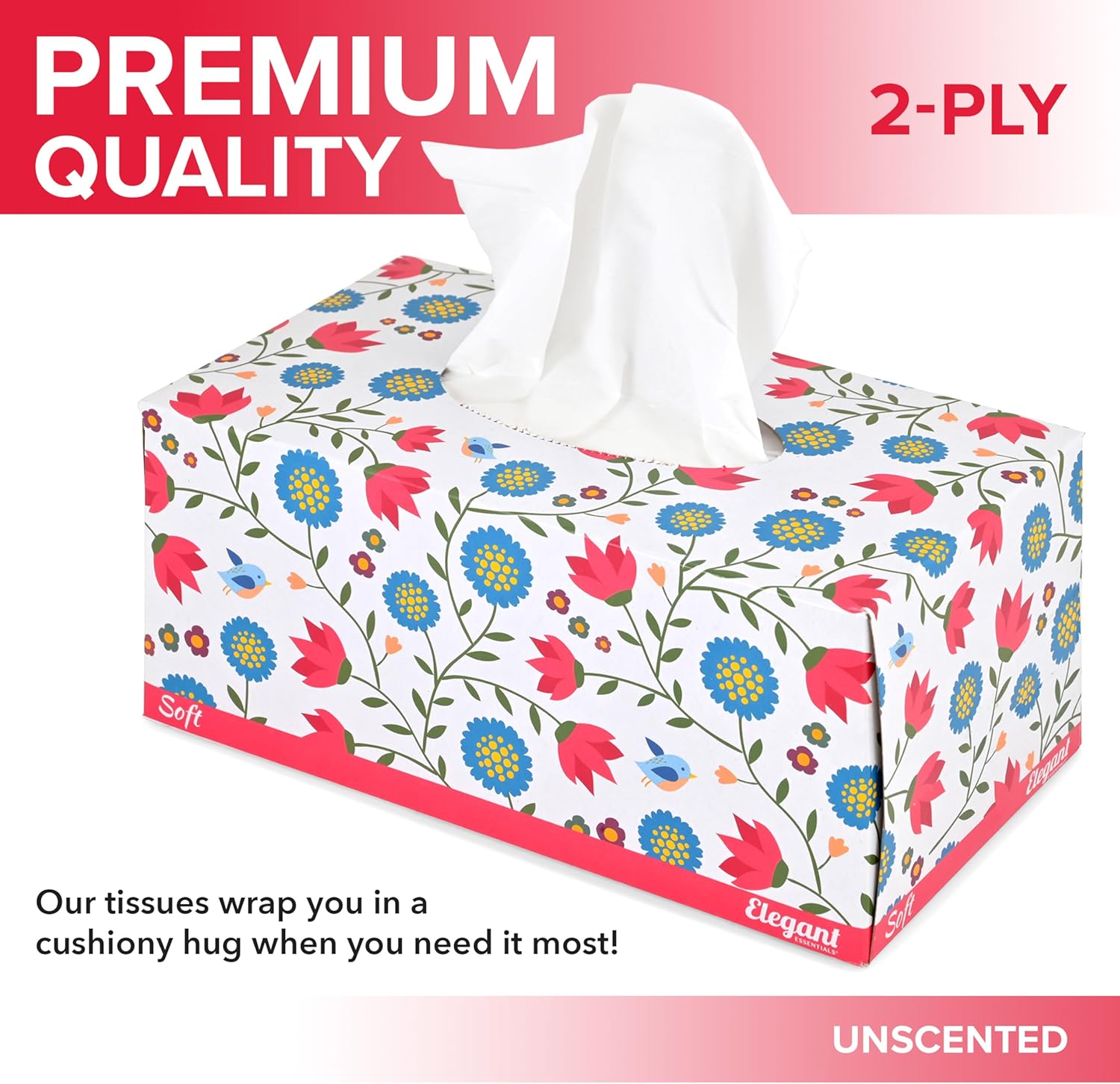 Premium Bulk Tissues, 4 Tissue Boxes of 230 Count, 2-Ply Soft Facial Tissues for Offices or School, Made in the USA, 920 Total Count Bulk Face & Nose Tissue Paper for Home or Professional Use - Image 3