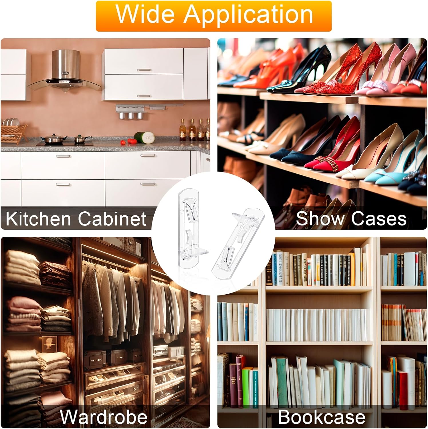 30PCS Clear Plastic Shelf Support Pegs for 3/4" Thick Wood Shelving, 5mm Peg Cabinet Shelf Clips with Self-Locking Design, Secure Kitchen Cabinet Shelf Pegs for Bookshelves and Storage Organizers - Image 5